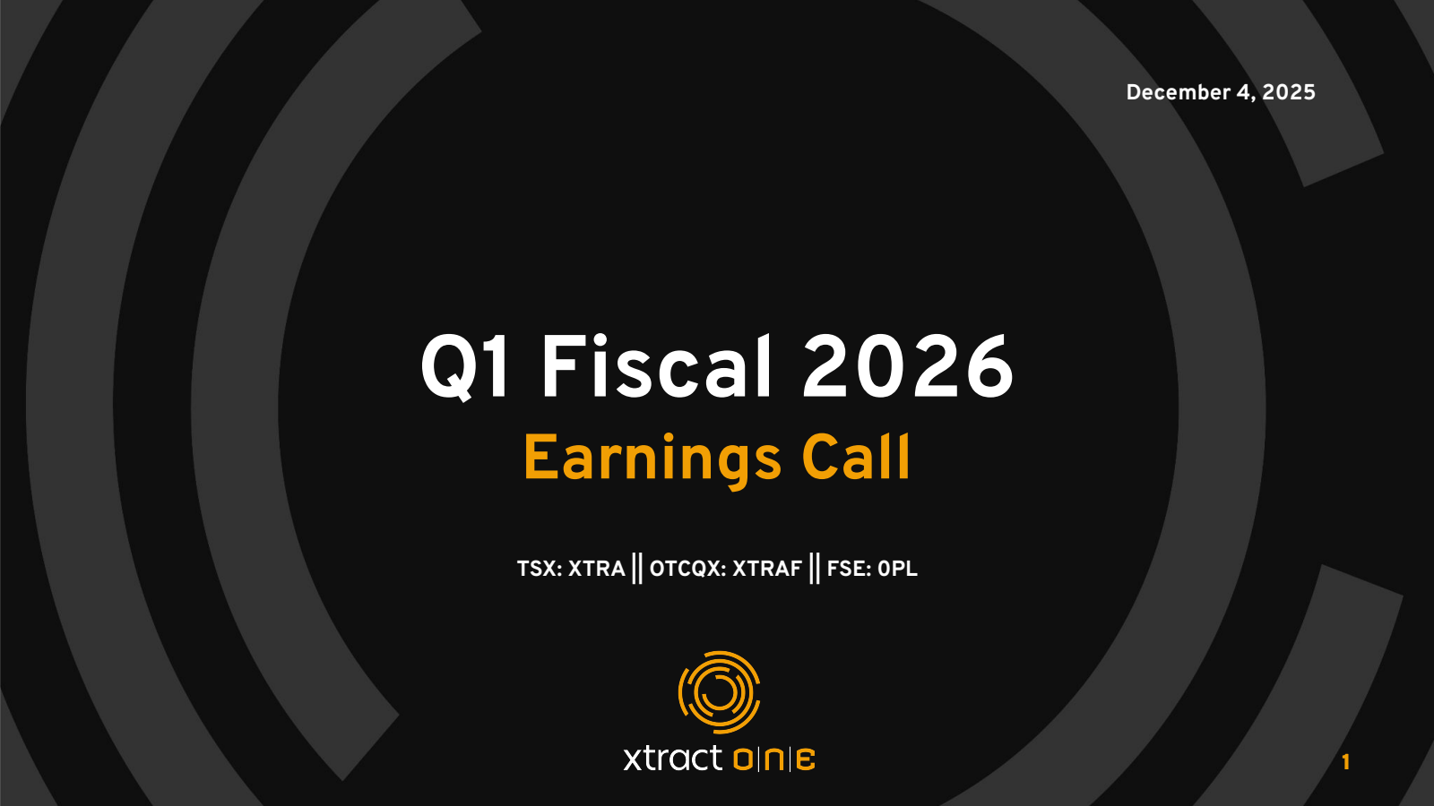 Xtract One Technologies' Q1 2026 Slide Deck