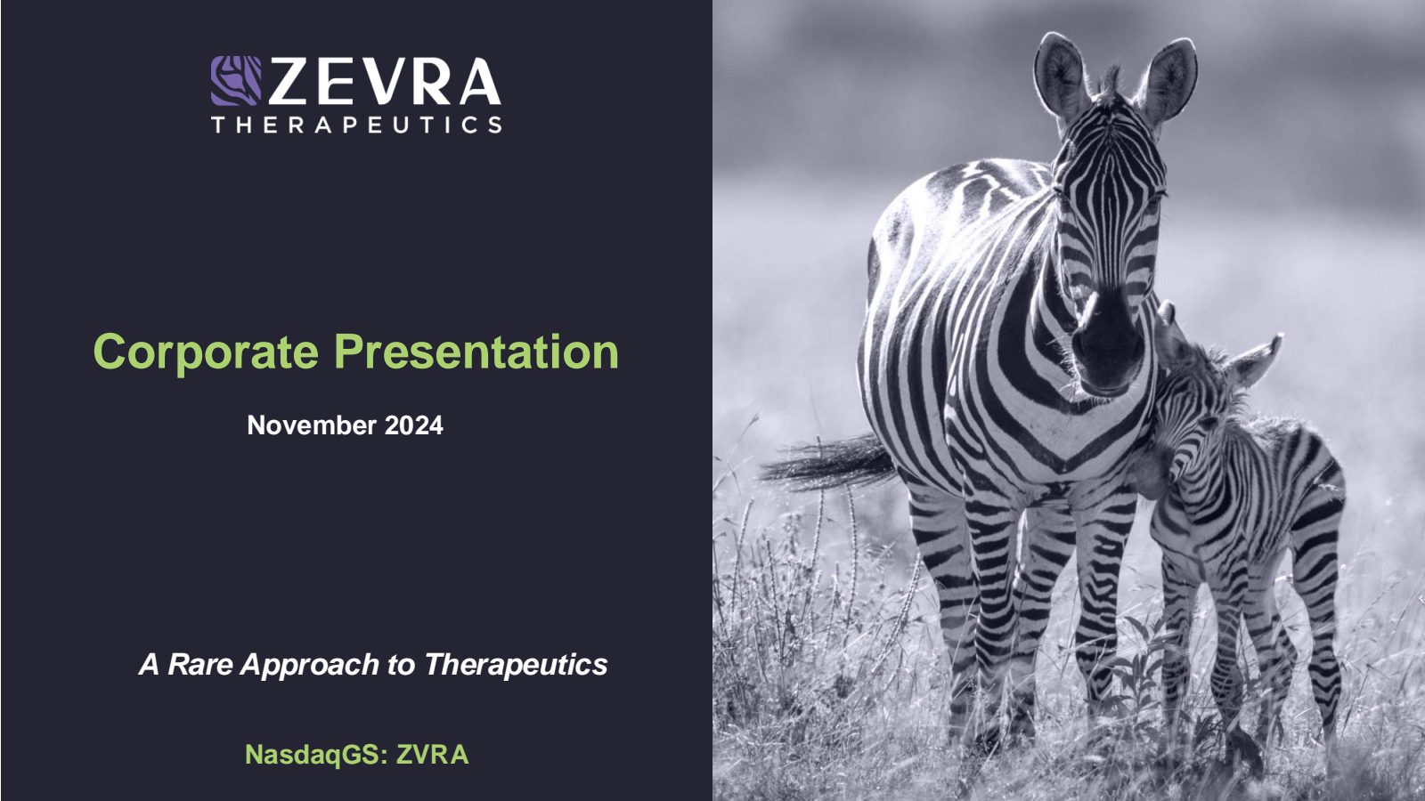 Zevra Therapeutics' Q3 2024 Slide Deck