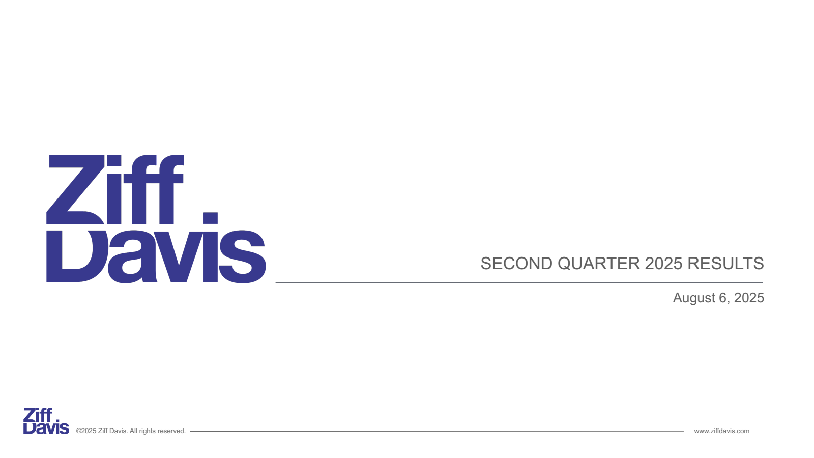 Ziff Davis' Q2 2025 Slide Deck