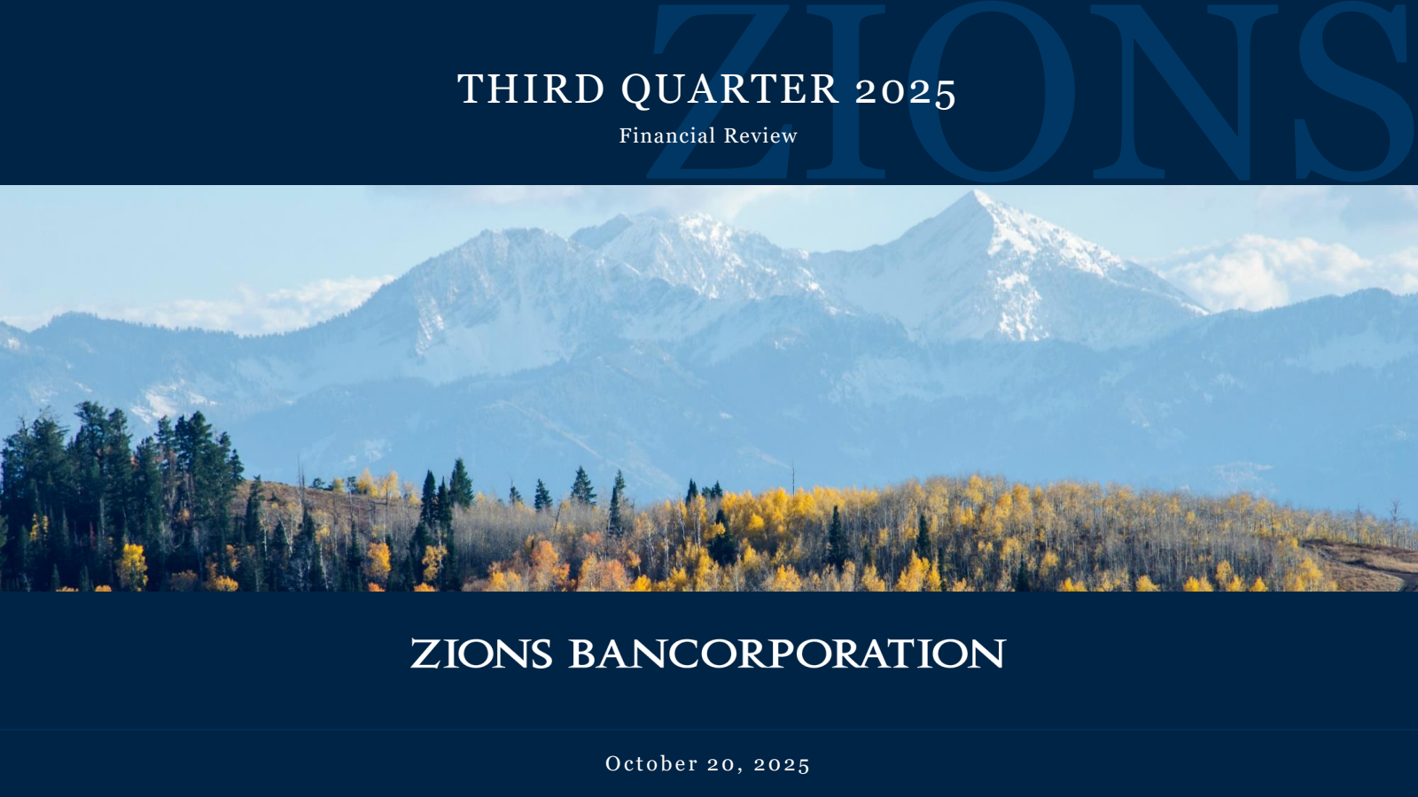 Zions Bancorporation, N.A.'s Q3 2025 Slide Deck