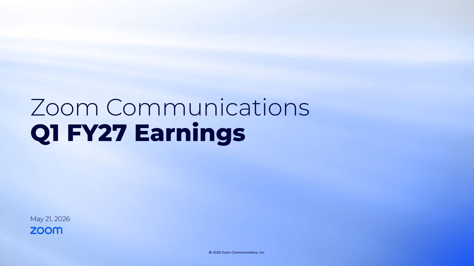 Zoom Communications' Q1 2027 Slide Deck