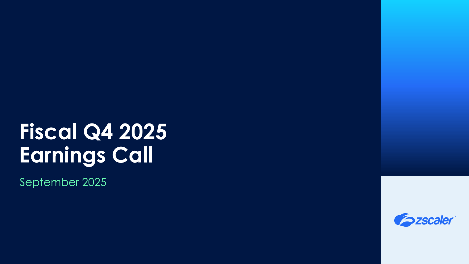 Zscaler's Q4 2025 Slide Deck