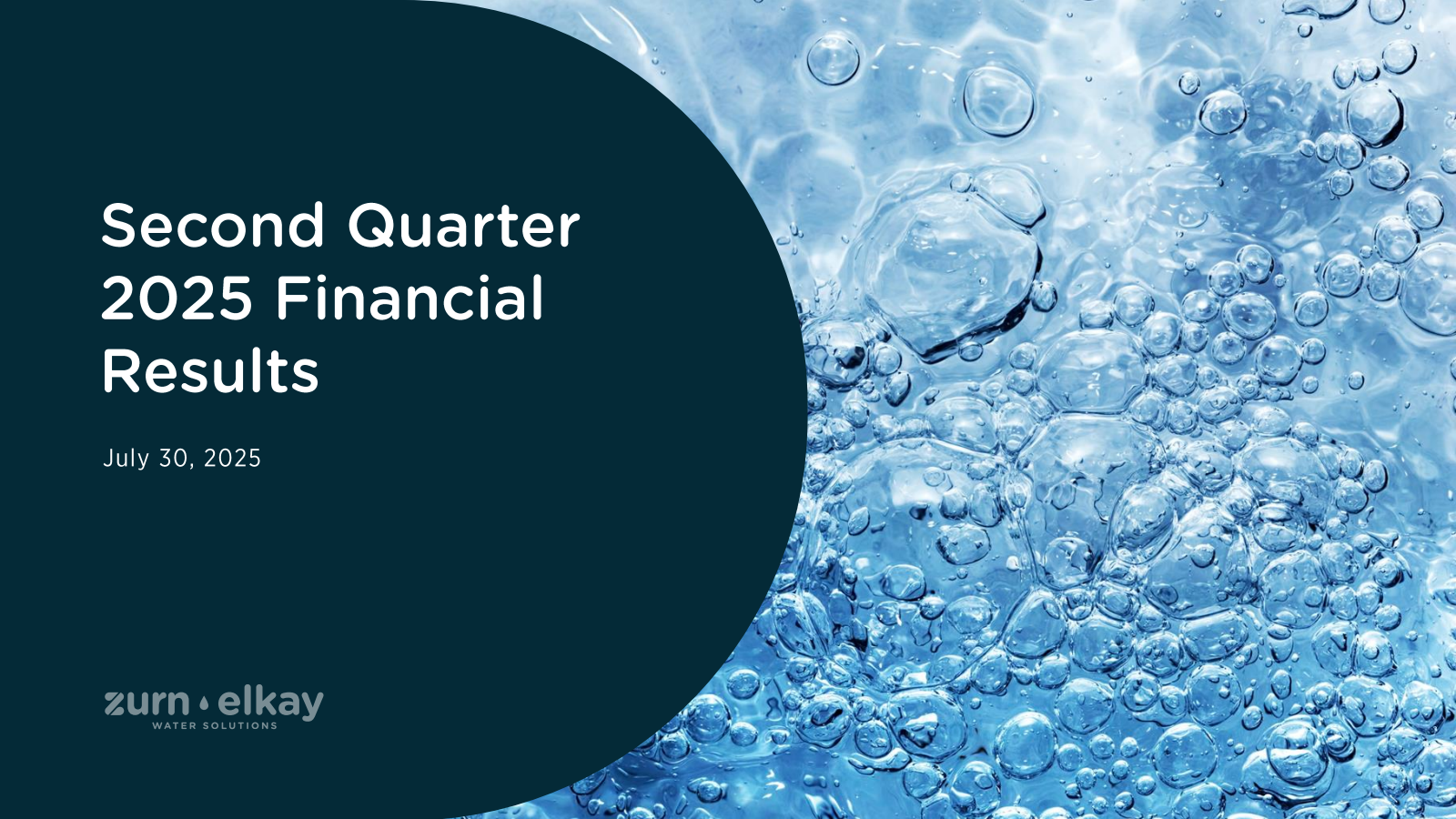 Zurn Elkay Water Solutions Cor's Q2 2025 Slide Deck