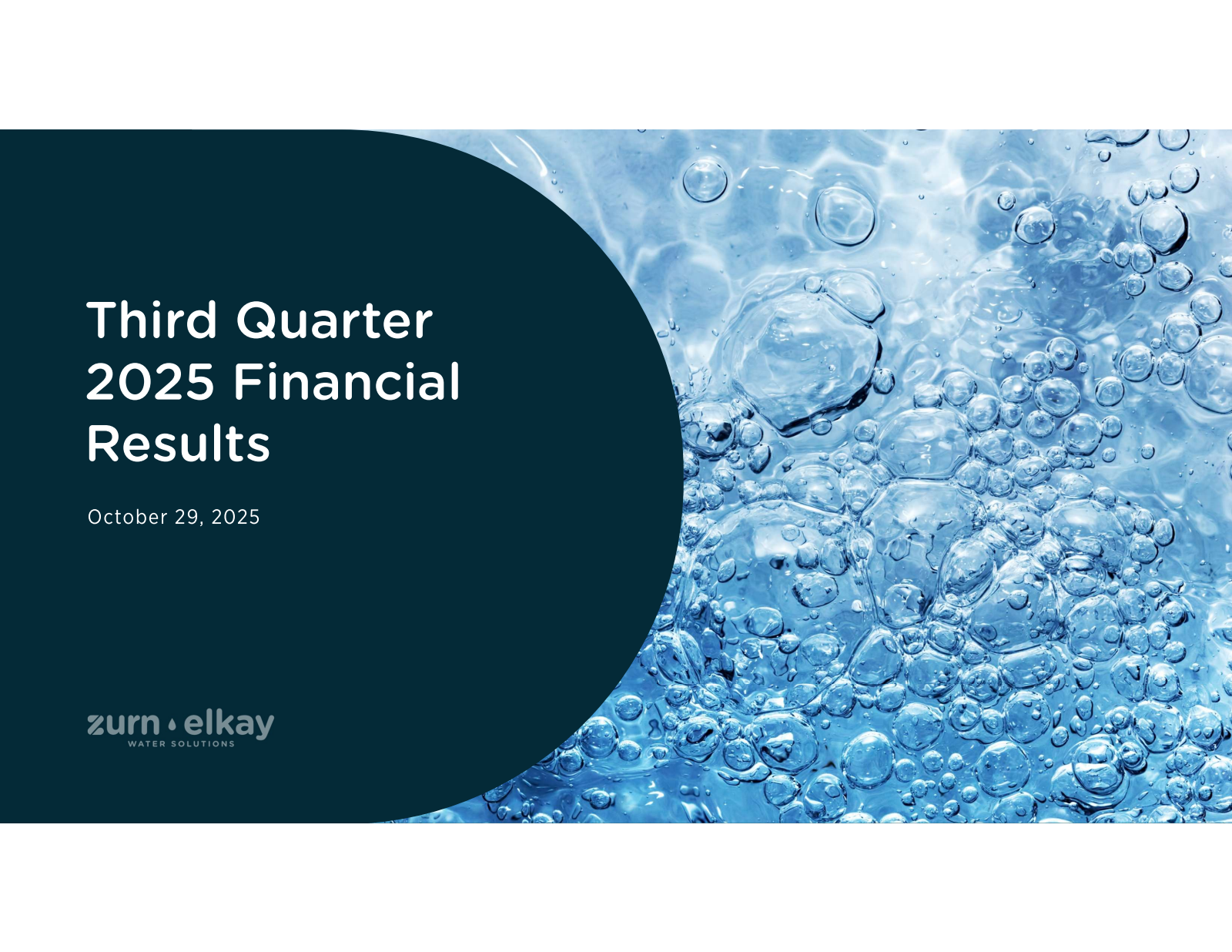 Zurn Elkay Water Solutions Cor's Q3 2025 Slide Deck