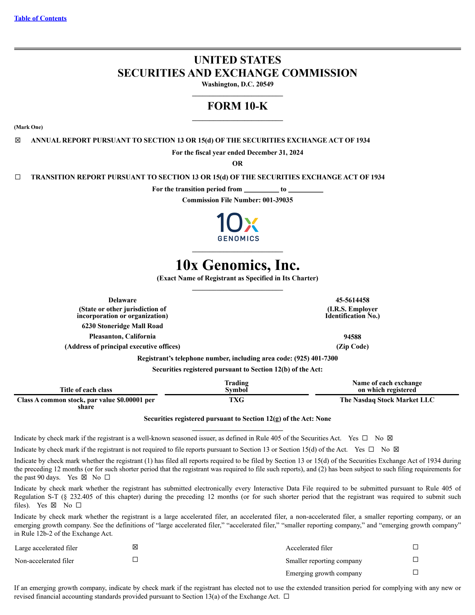 10x Genomics' Q4 2024 Annual Report