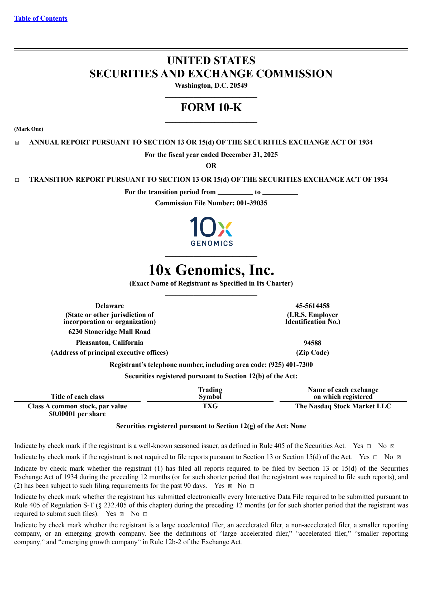 10x Genomics' Q4 2025 Annual report