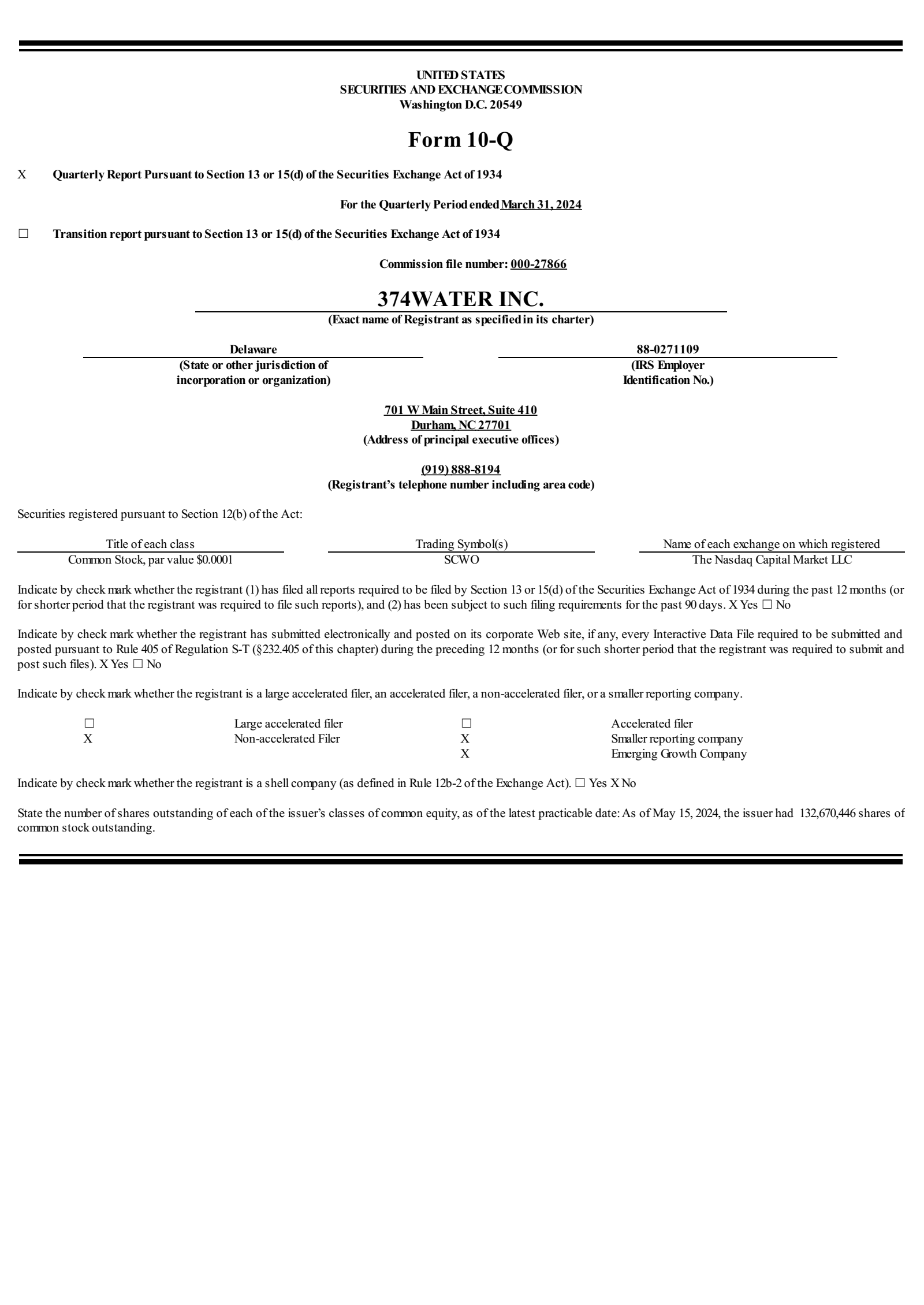 374Water's Q1 2024 Quarterly Report