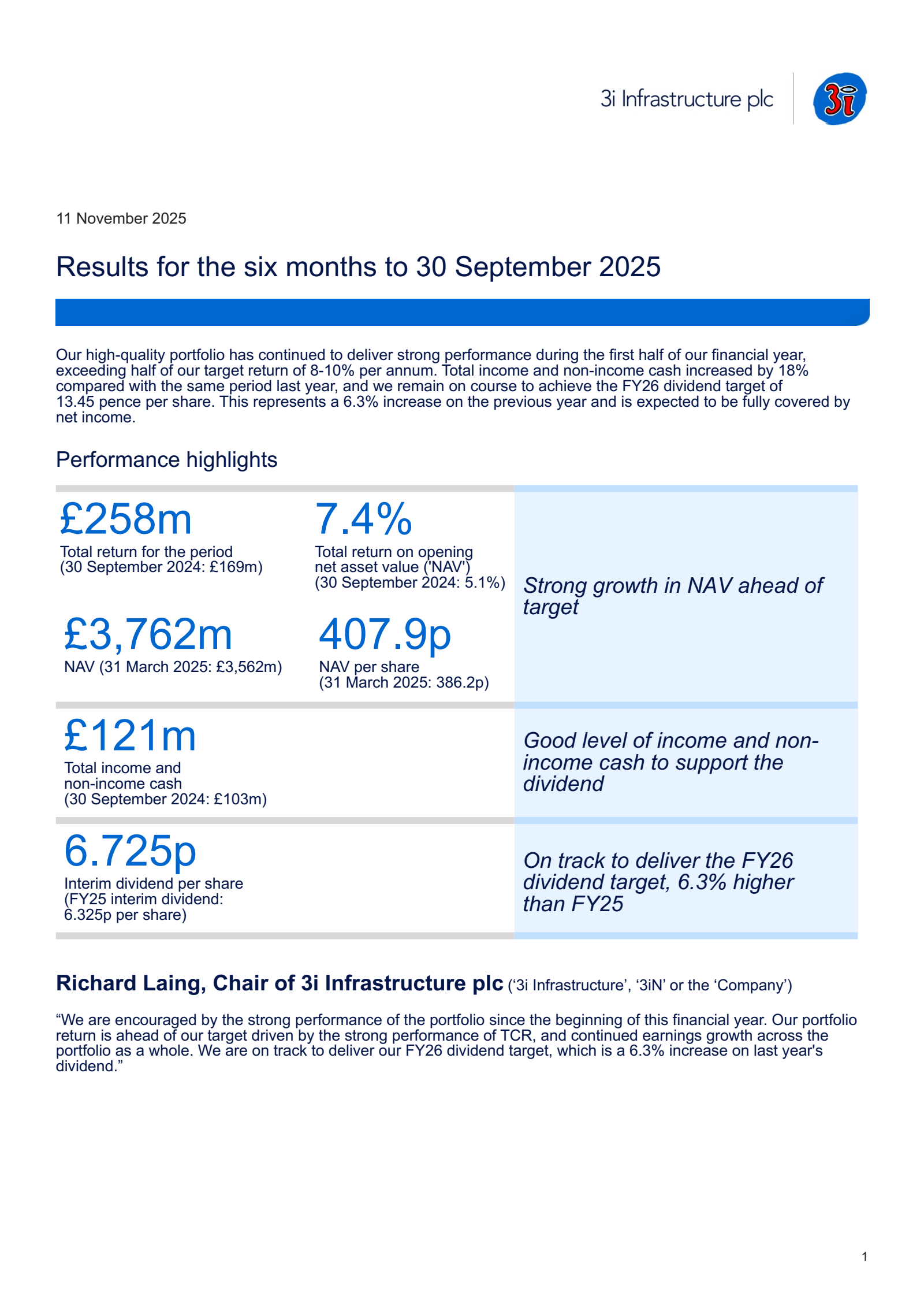 3i Infrastructure's H1 2026 Interim Report