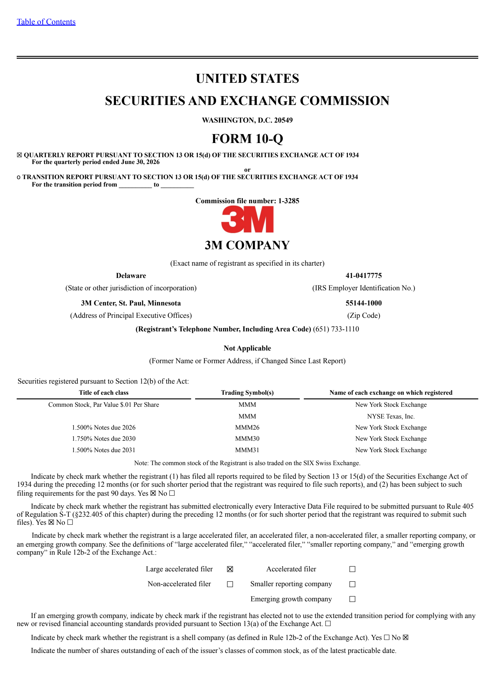 3M's Q2 2026 Quarterly report