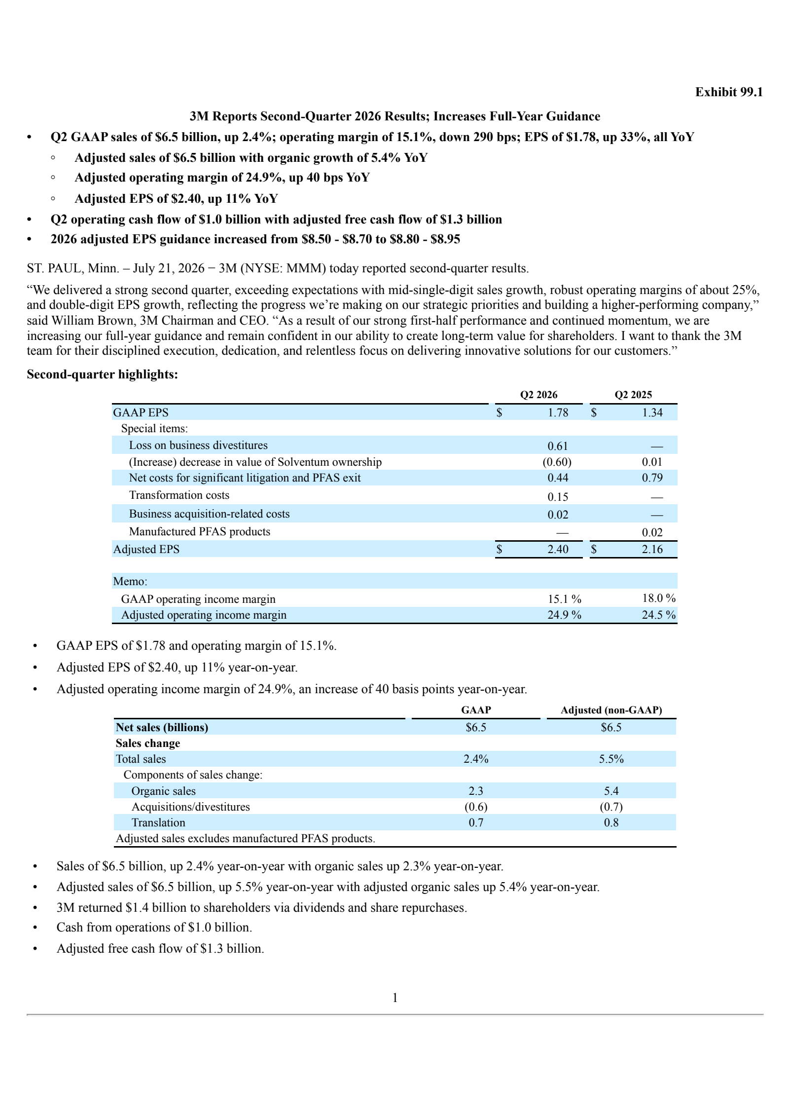 3M's Q2 2026 Press Release