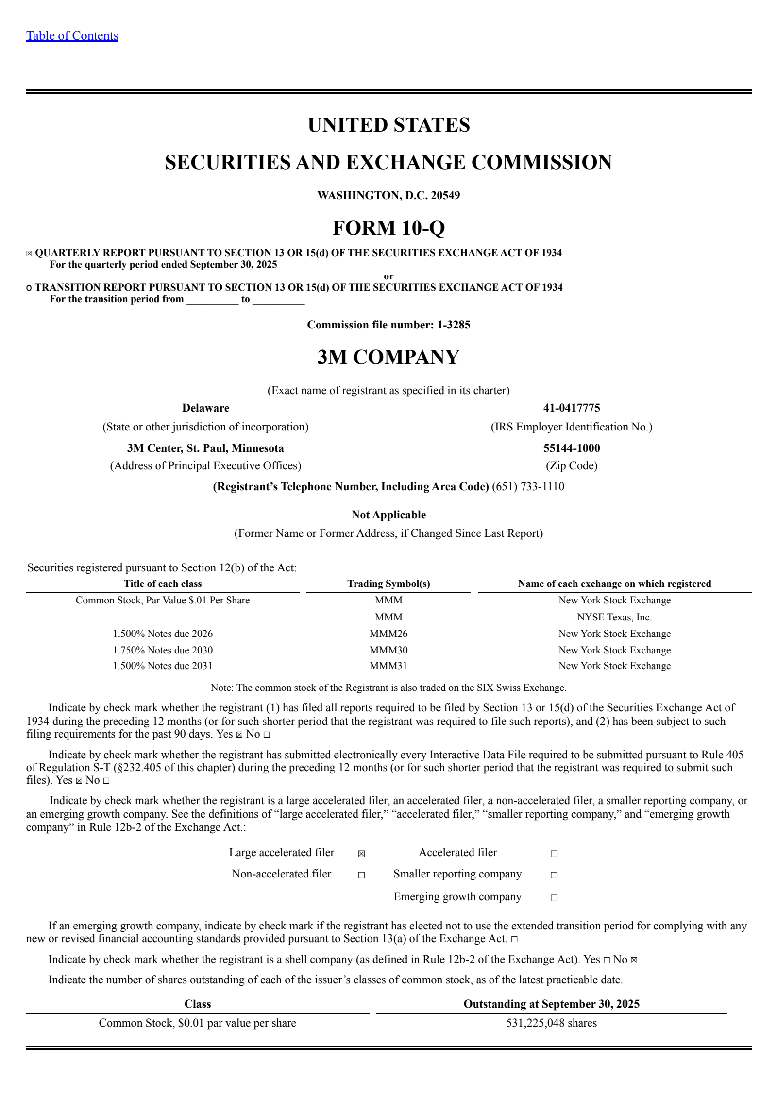 3M's Q3 2025 Quarterly Report
