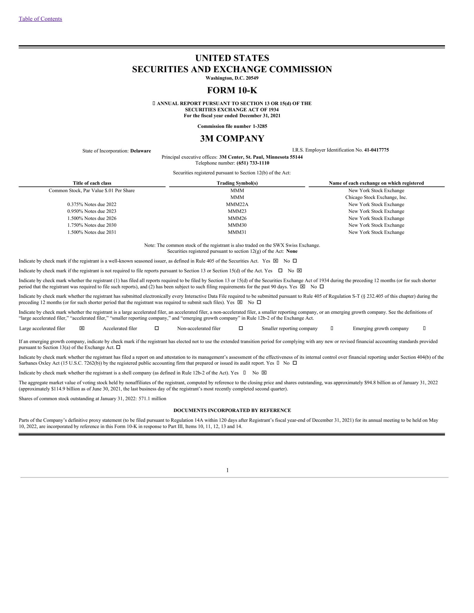 3M's Q4 2021 Annual Report