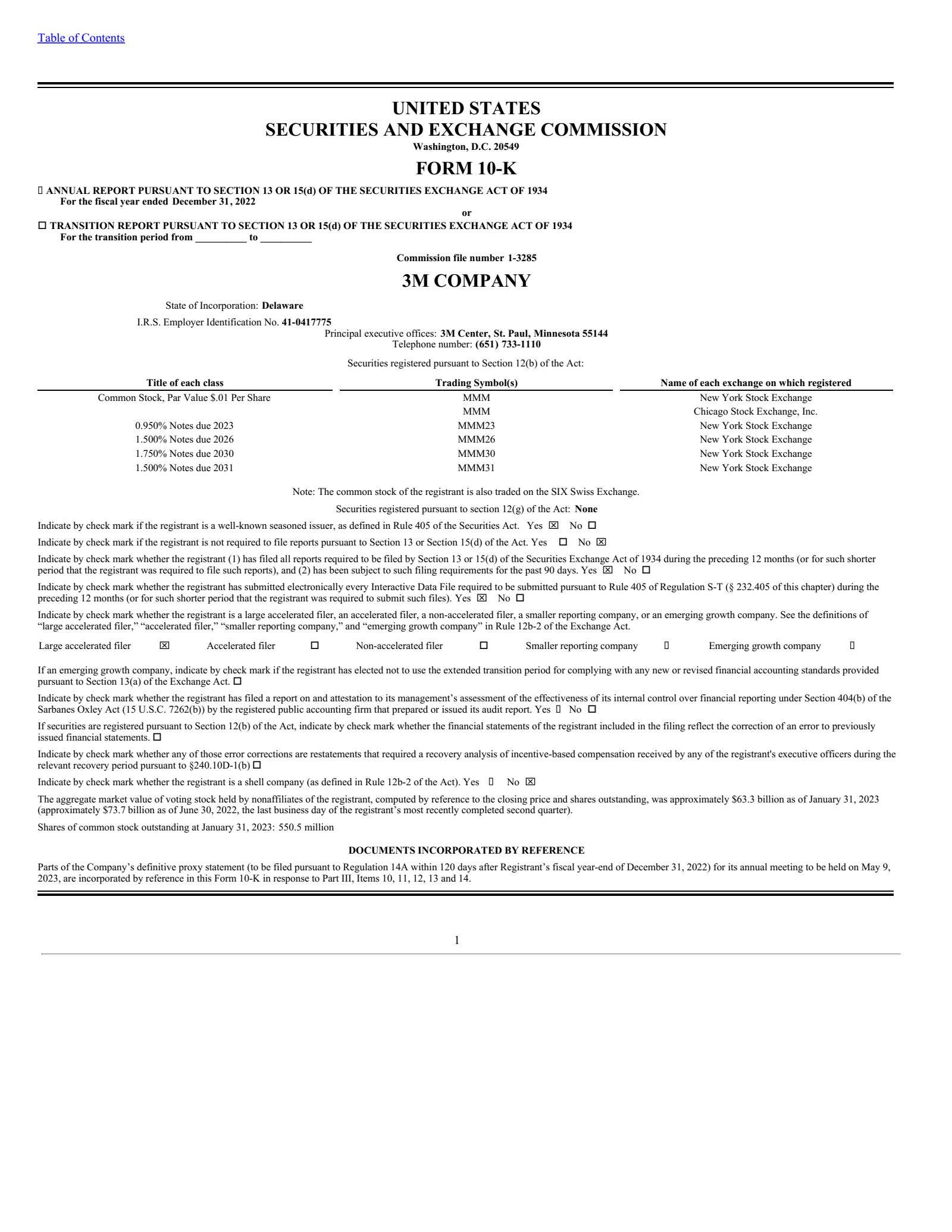 3M's Q4 2022 Annual Report
