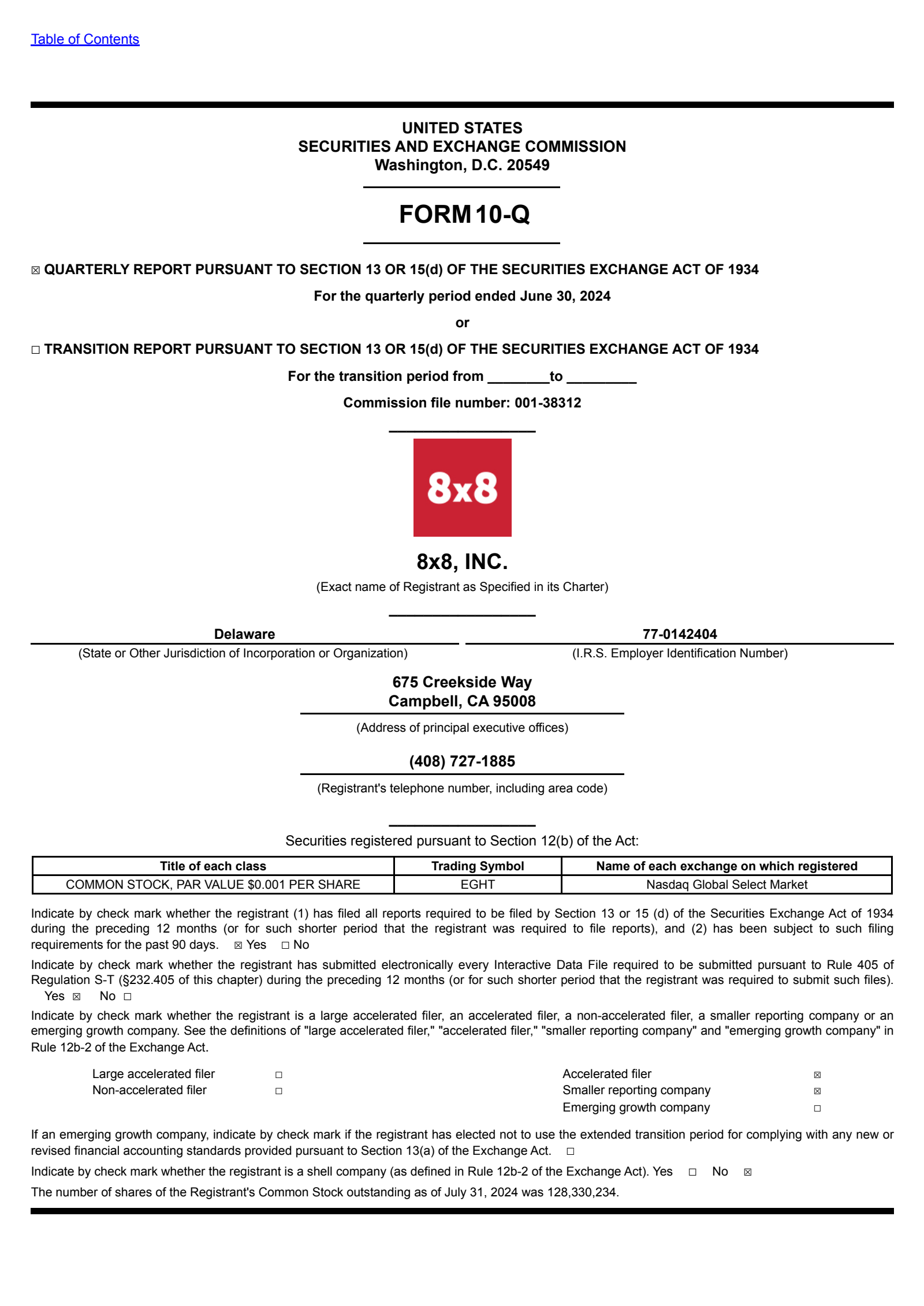 8X8's Q1 2025 Quarterly report