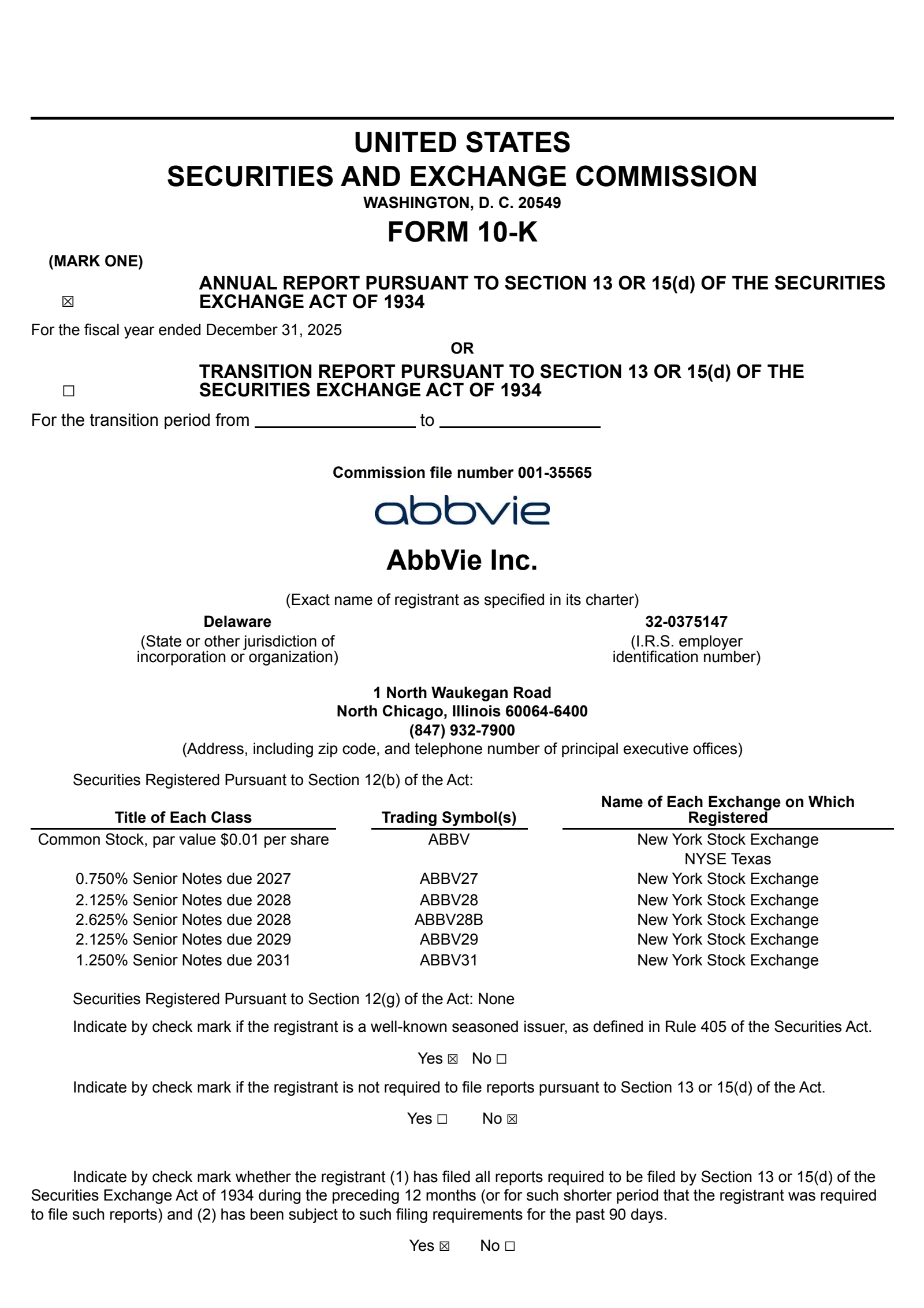 AbbVie's Q4 2025 Annual report