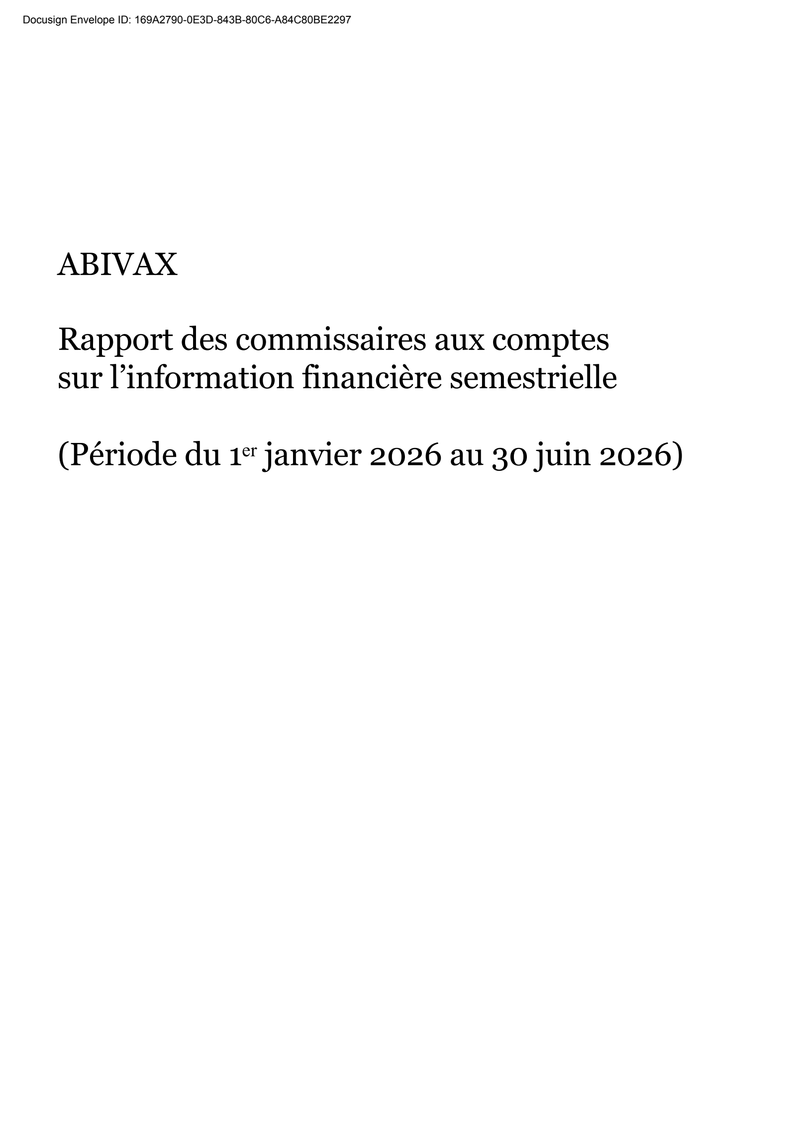 Abivax's Q2 2026 Interim report