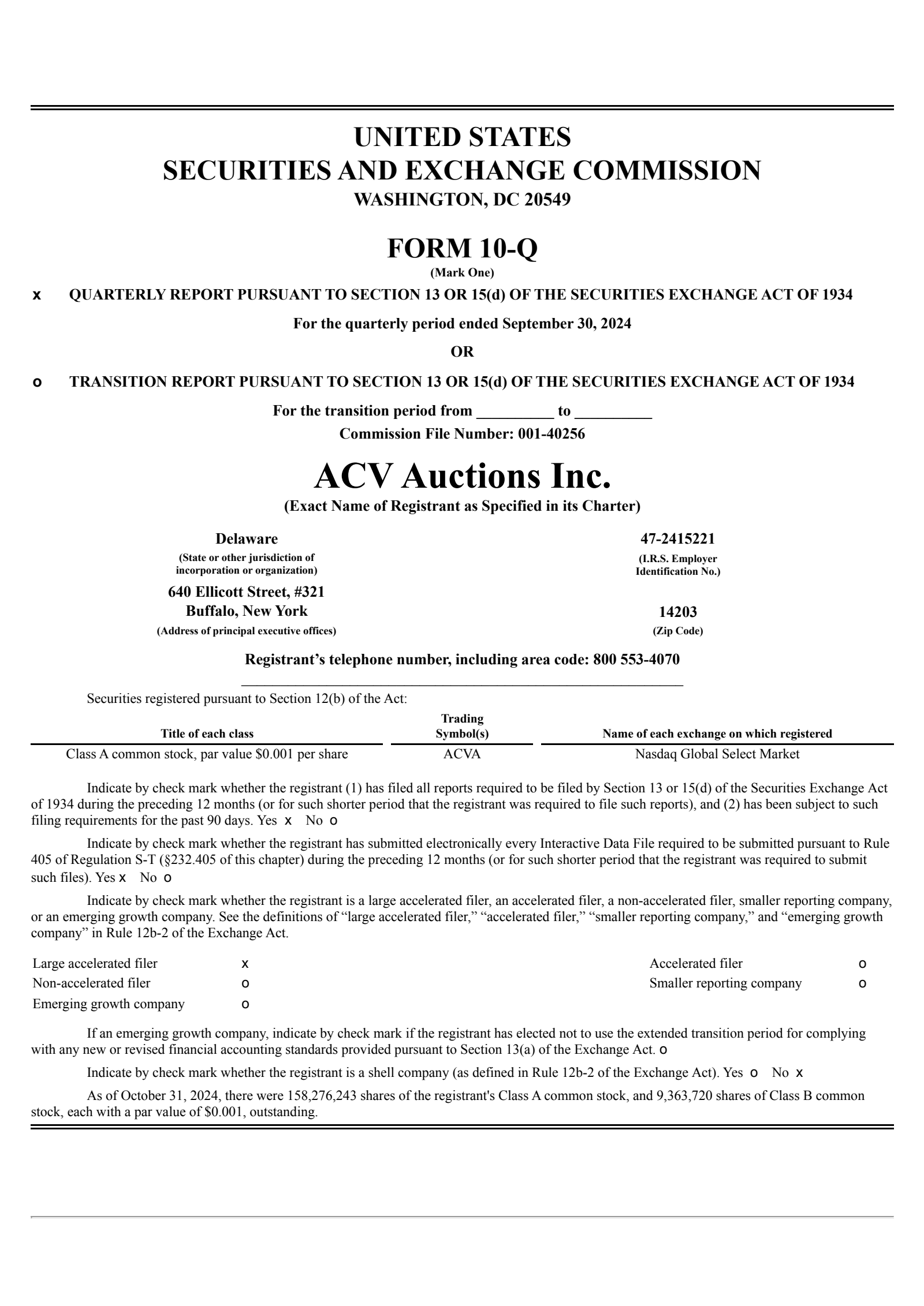 ACV Auctions' Q3 2024 Quarterly report
