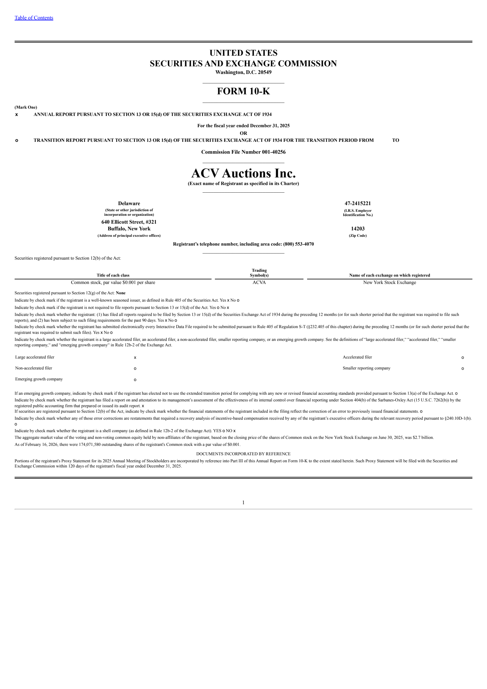 ACV Auctions' Q4 2025 Annual report
