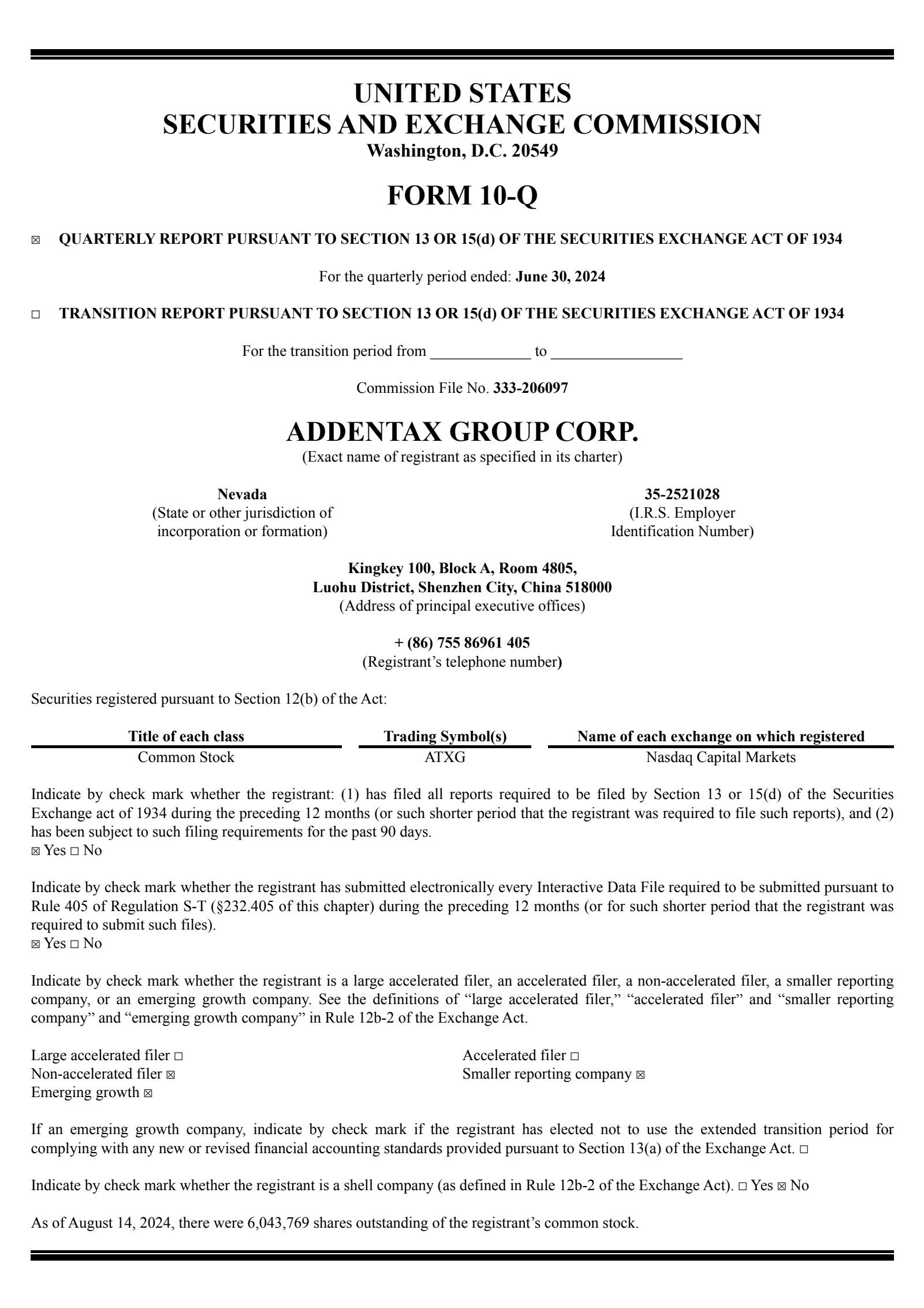 Addentax Group's Q1 2025 Quarterly report