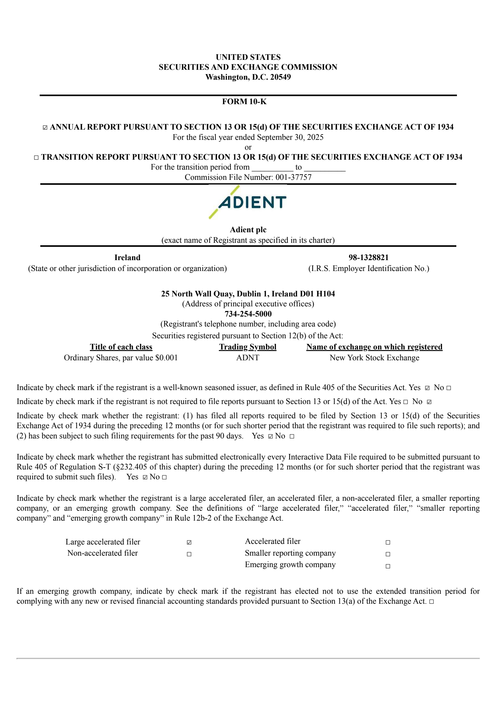 Adient's Q4 2025 Annual Report