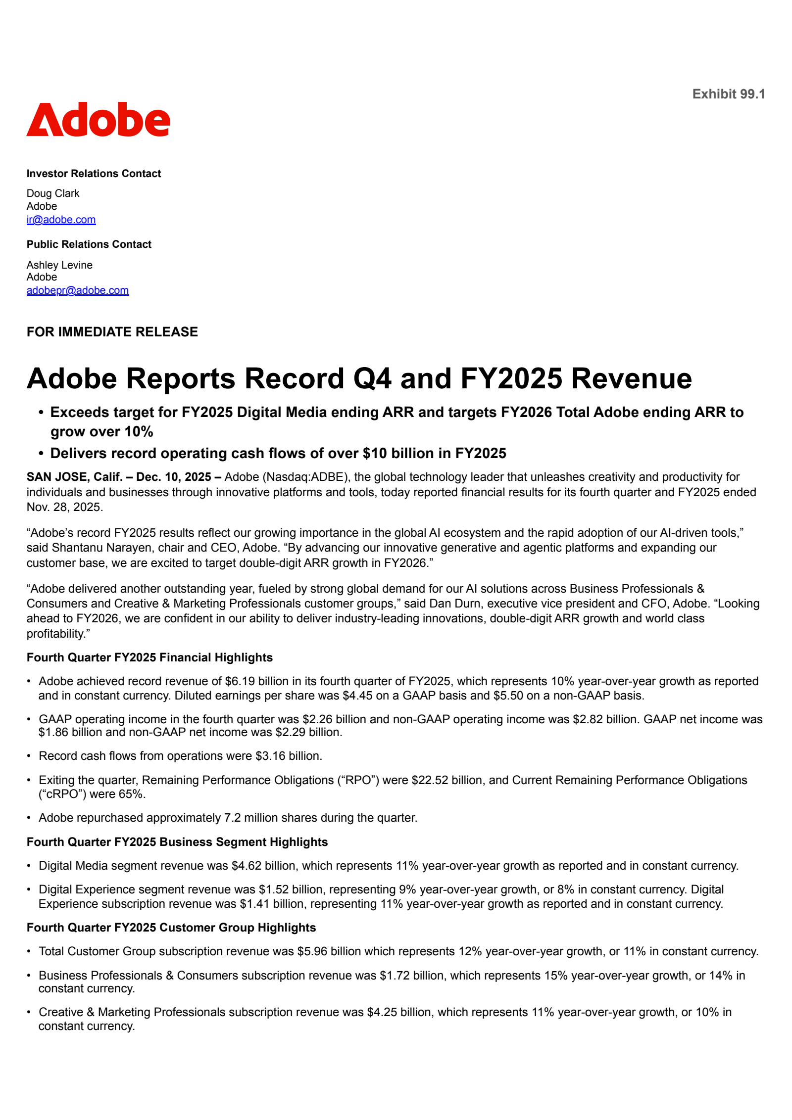 Adobe's Q4 2025 Earnings Release