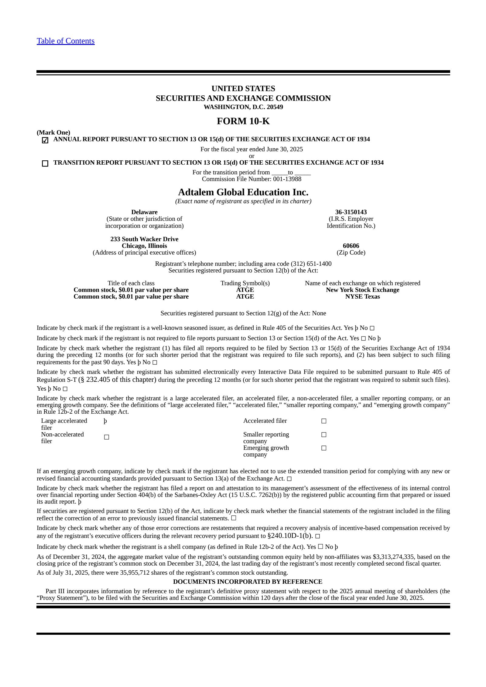 Adtalem Global Education's Q4 2025 Annual report