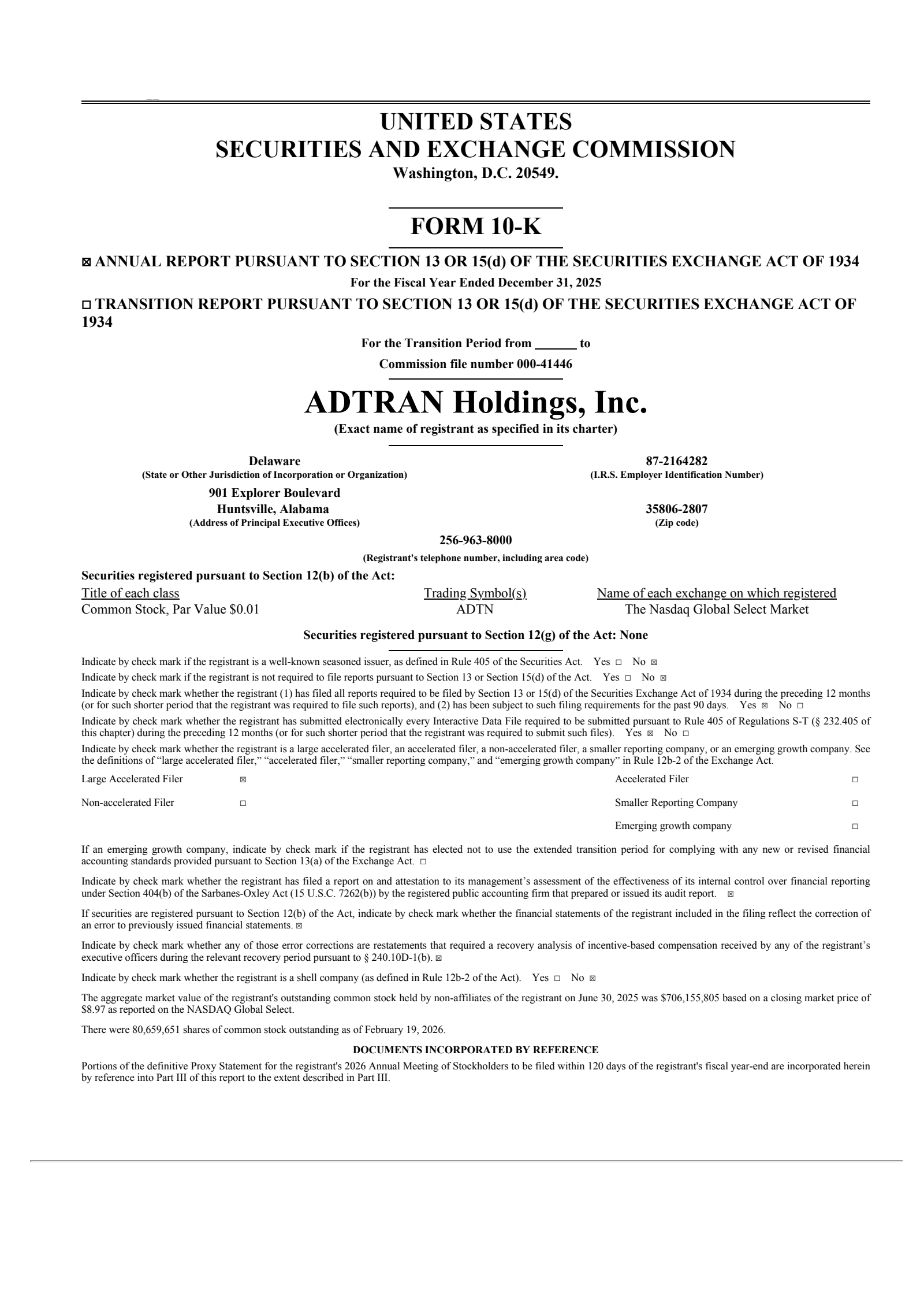 ADTRAN's Q4 2025 Annual report