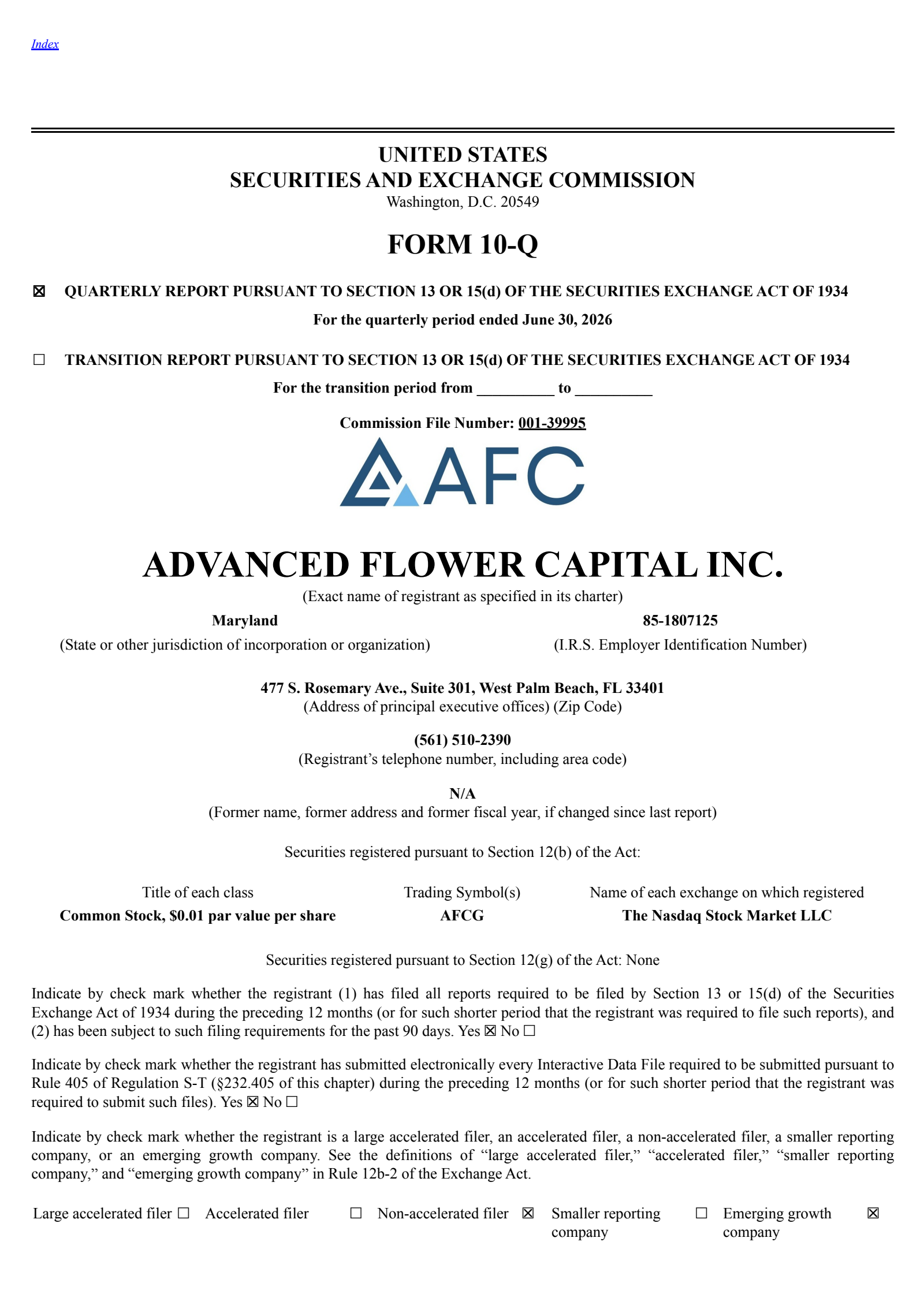 AFC Gamma's Q2 2026 Quarterly report