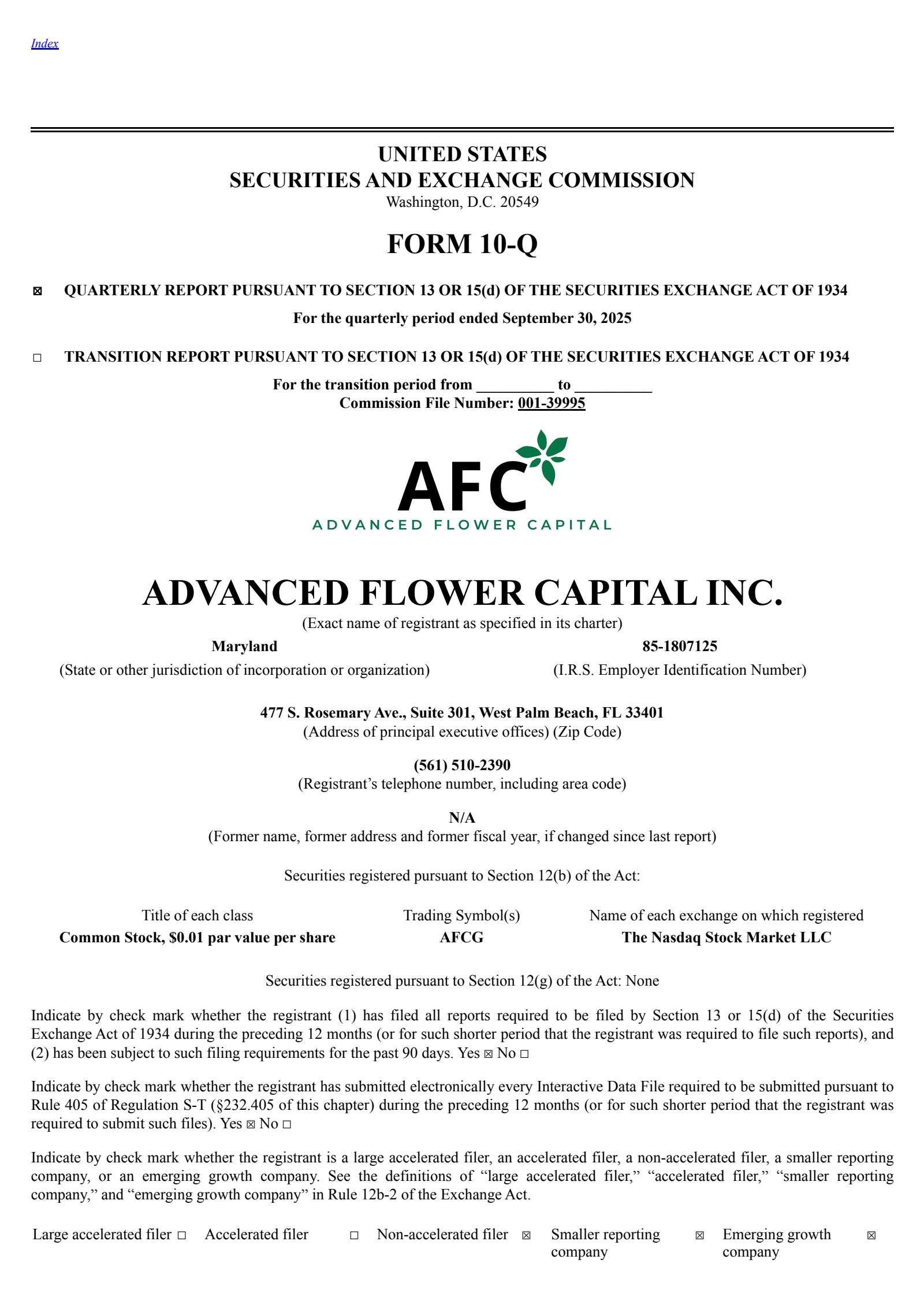 AFC Gamma's Q3 2025 Quarterly Report