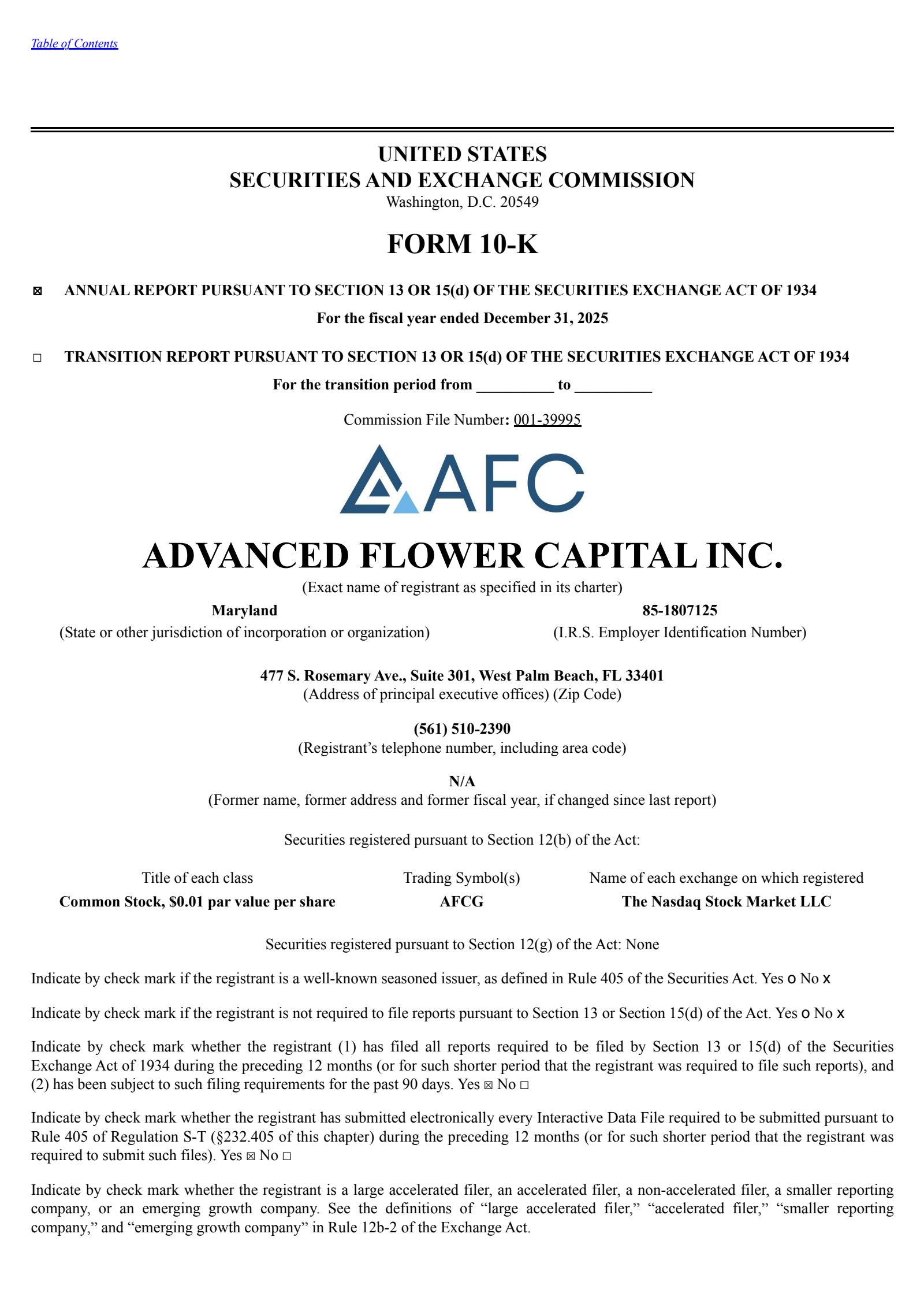 AFC Gamma's Q4 2025 Annual report