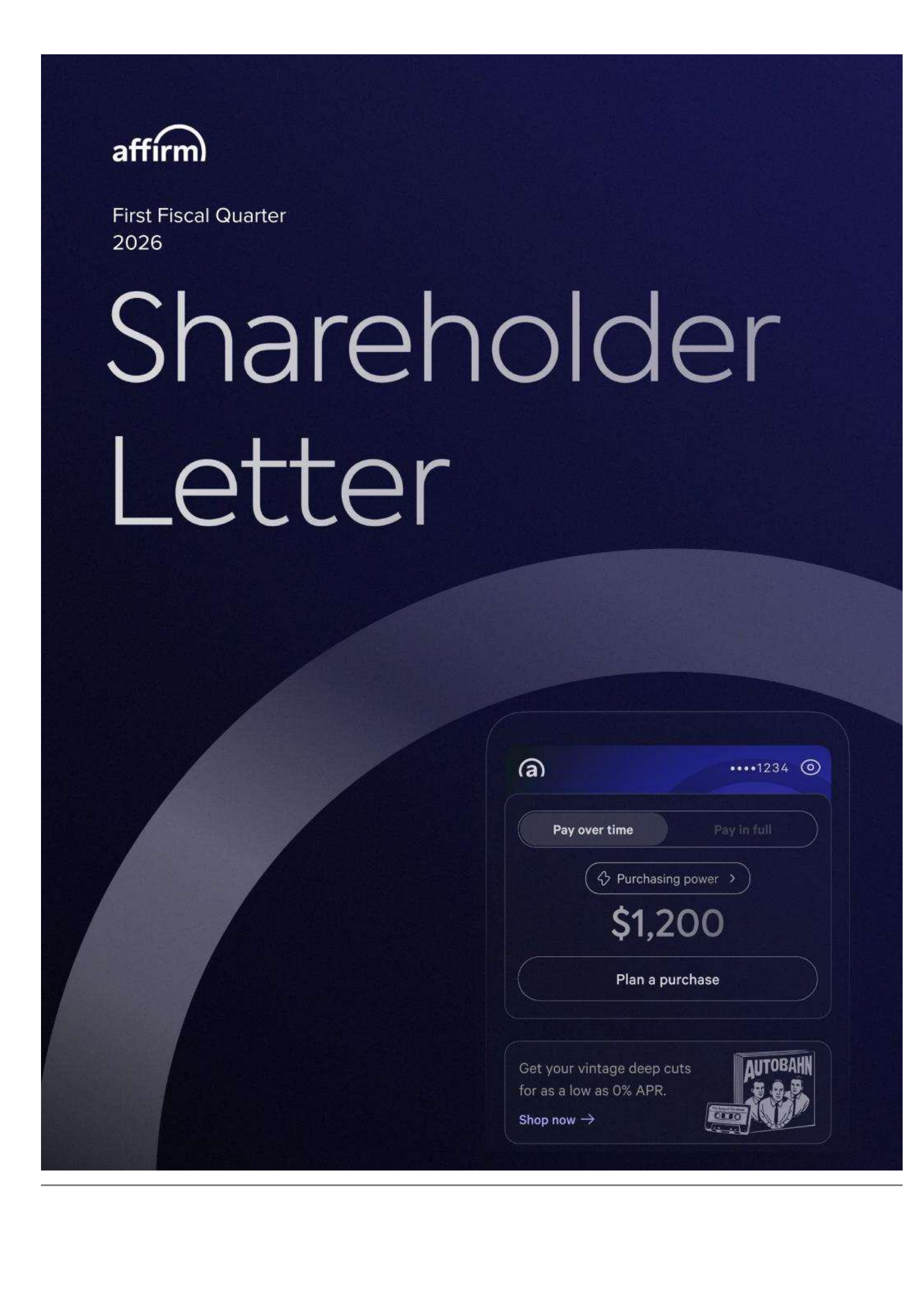 Affirm's Q1 2026 Earnings Release