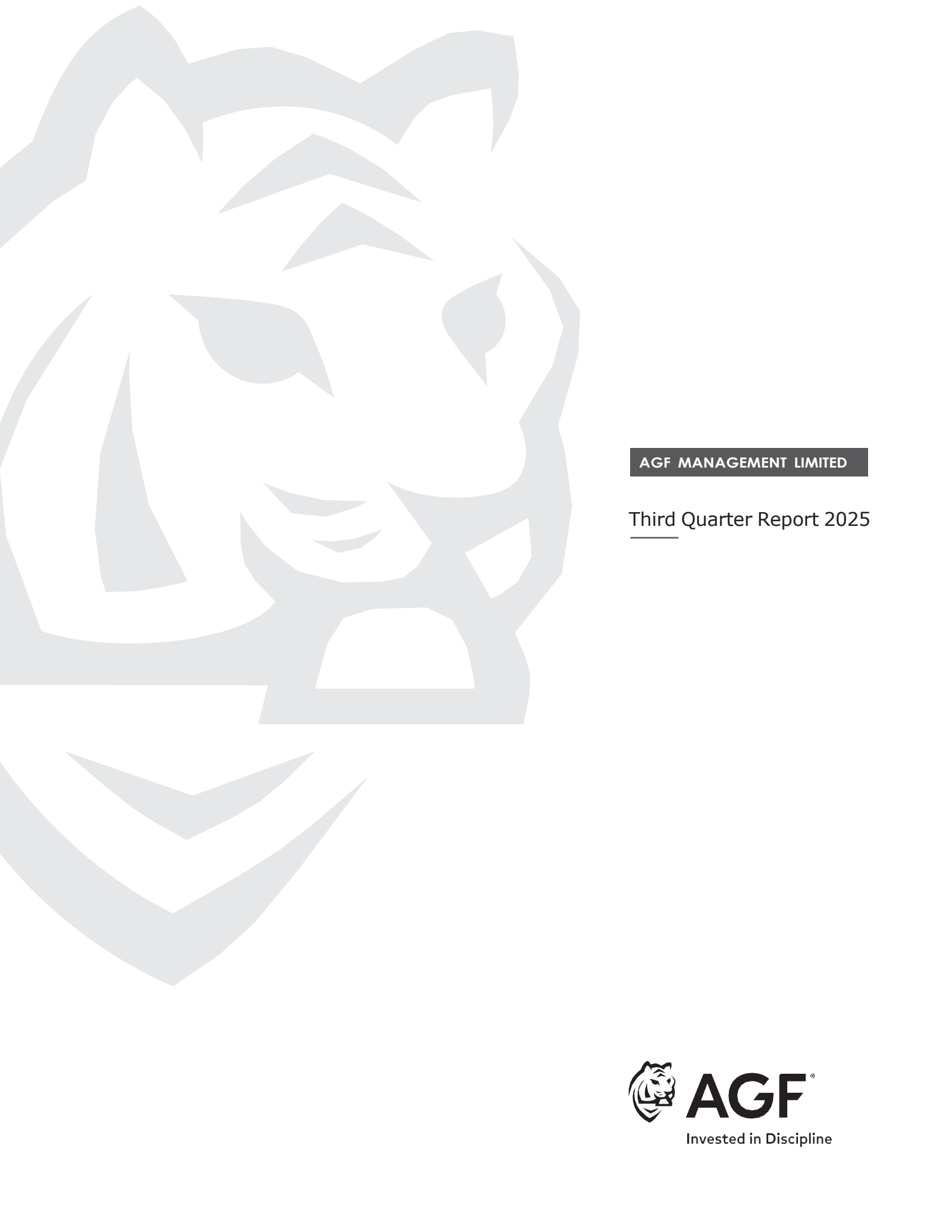 AGF Management's Q3 2025 Interim report