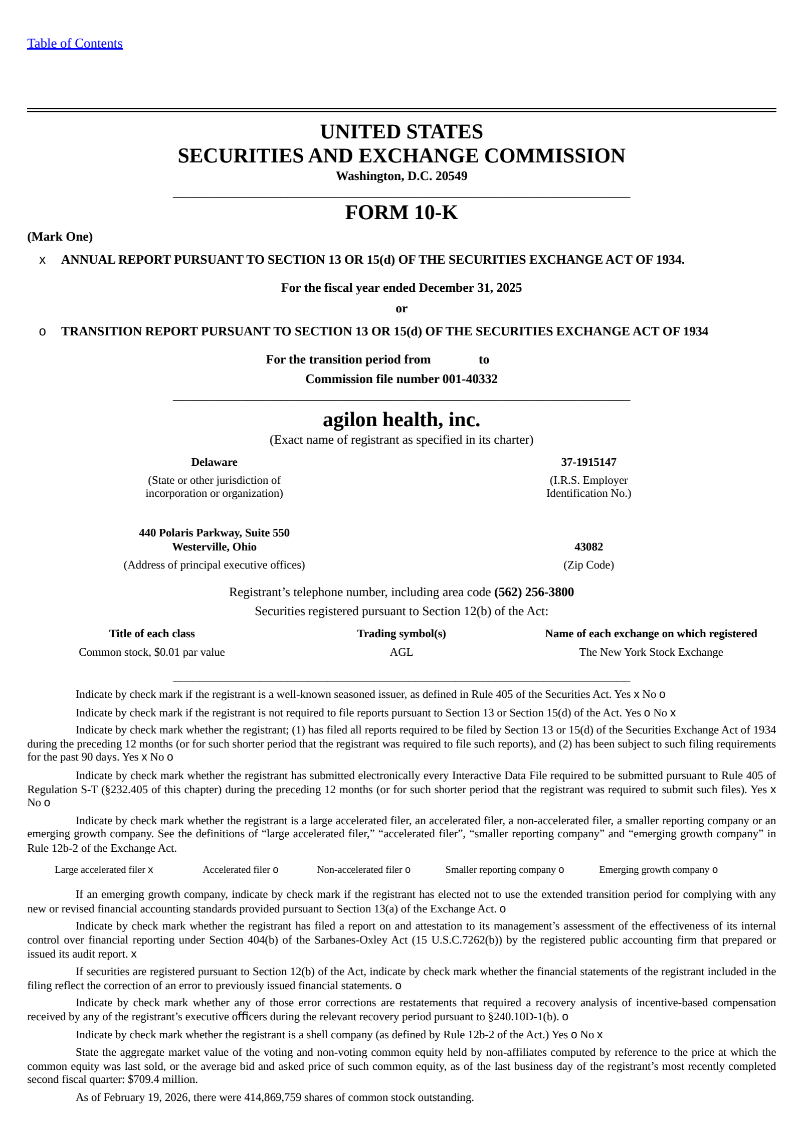 Agilon Health's Q4 2025 Annual report