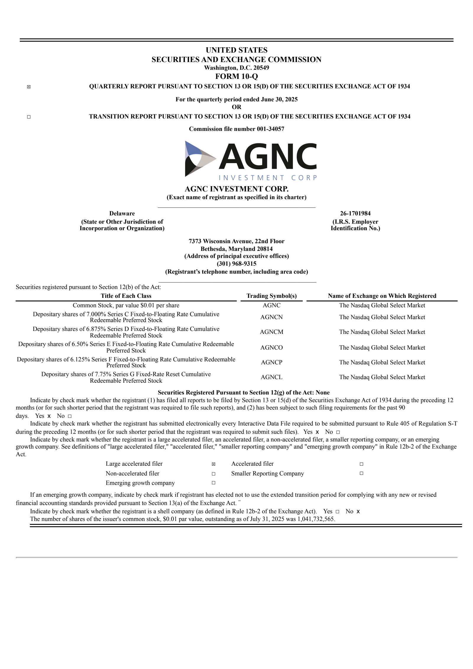 AGNC Investment's Q2 2025 Quarterly report