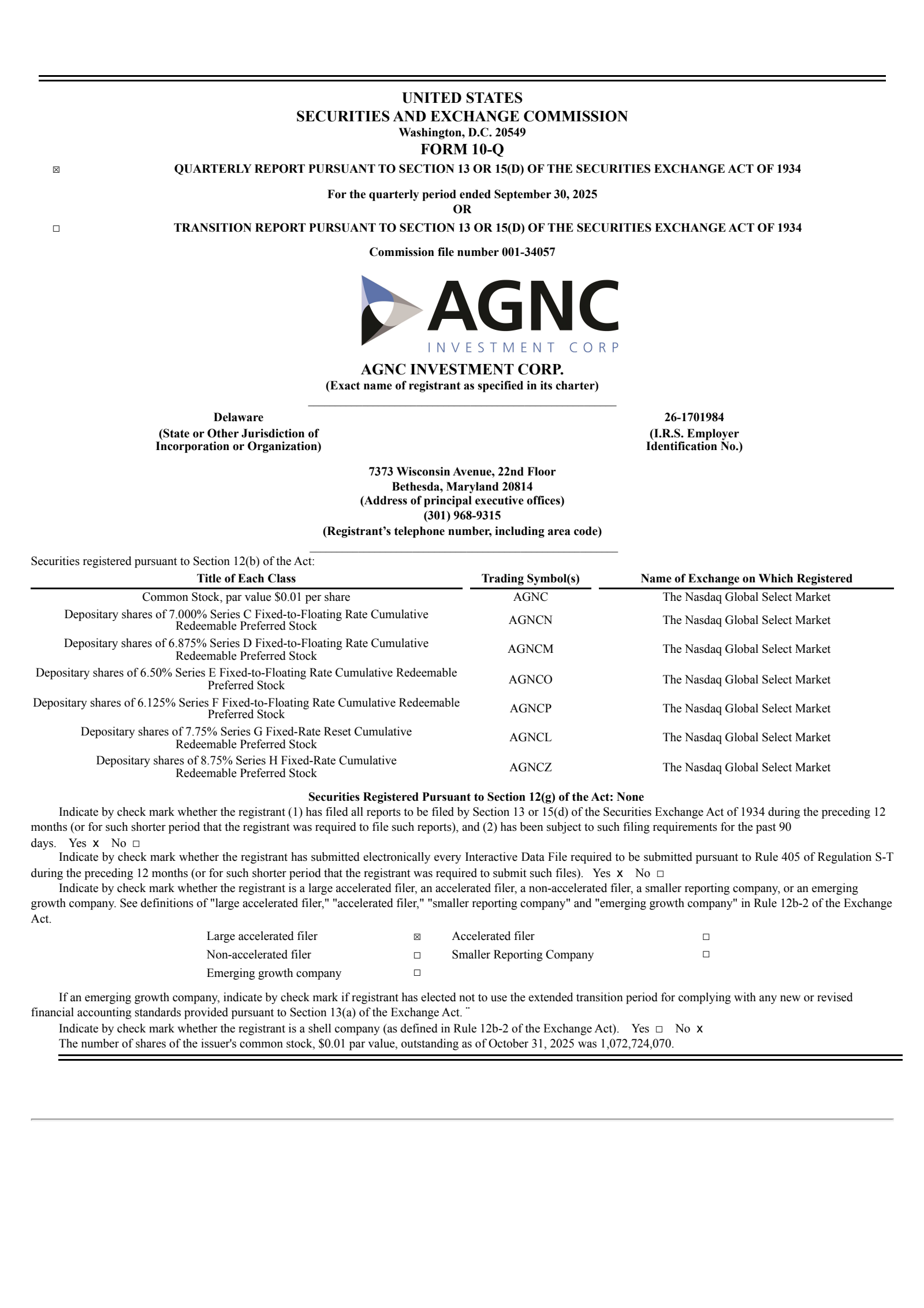 AGNC Investment's Q3 2025 Quarterly Report