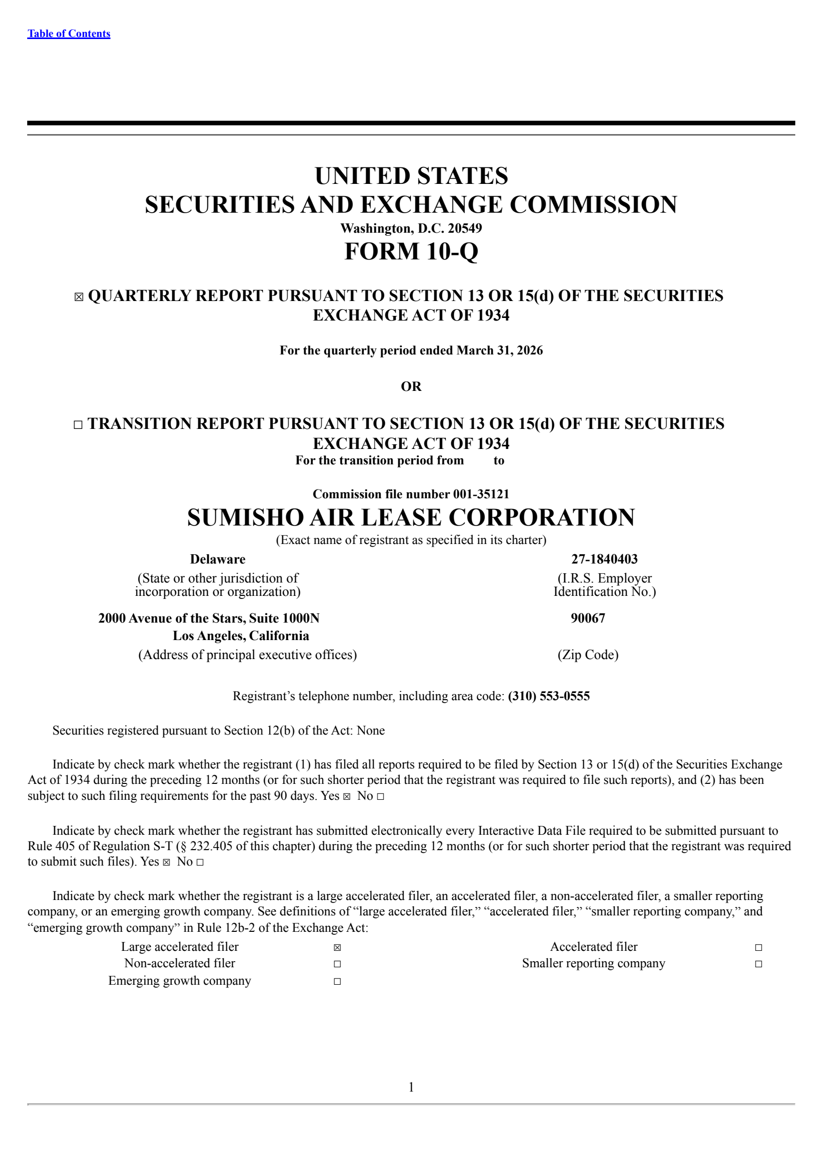 Air Lease's Q1 2026 Quarterly report