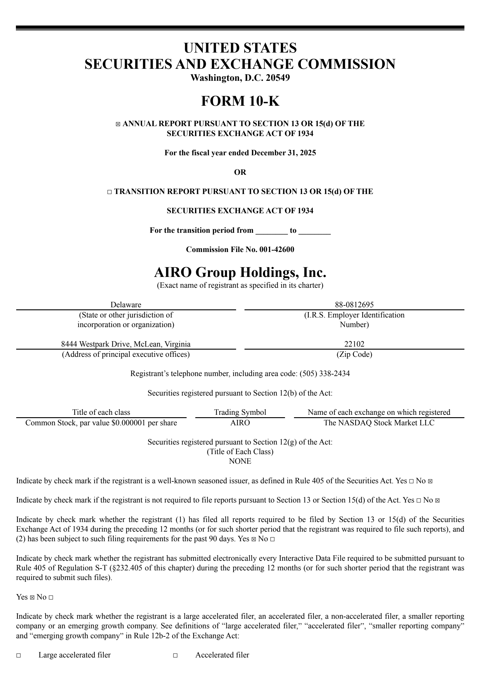 AIRO Group's Q4 2025 Annual report