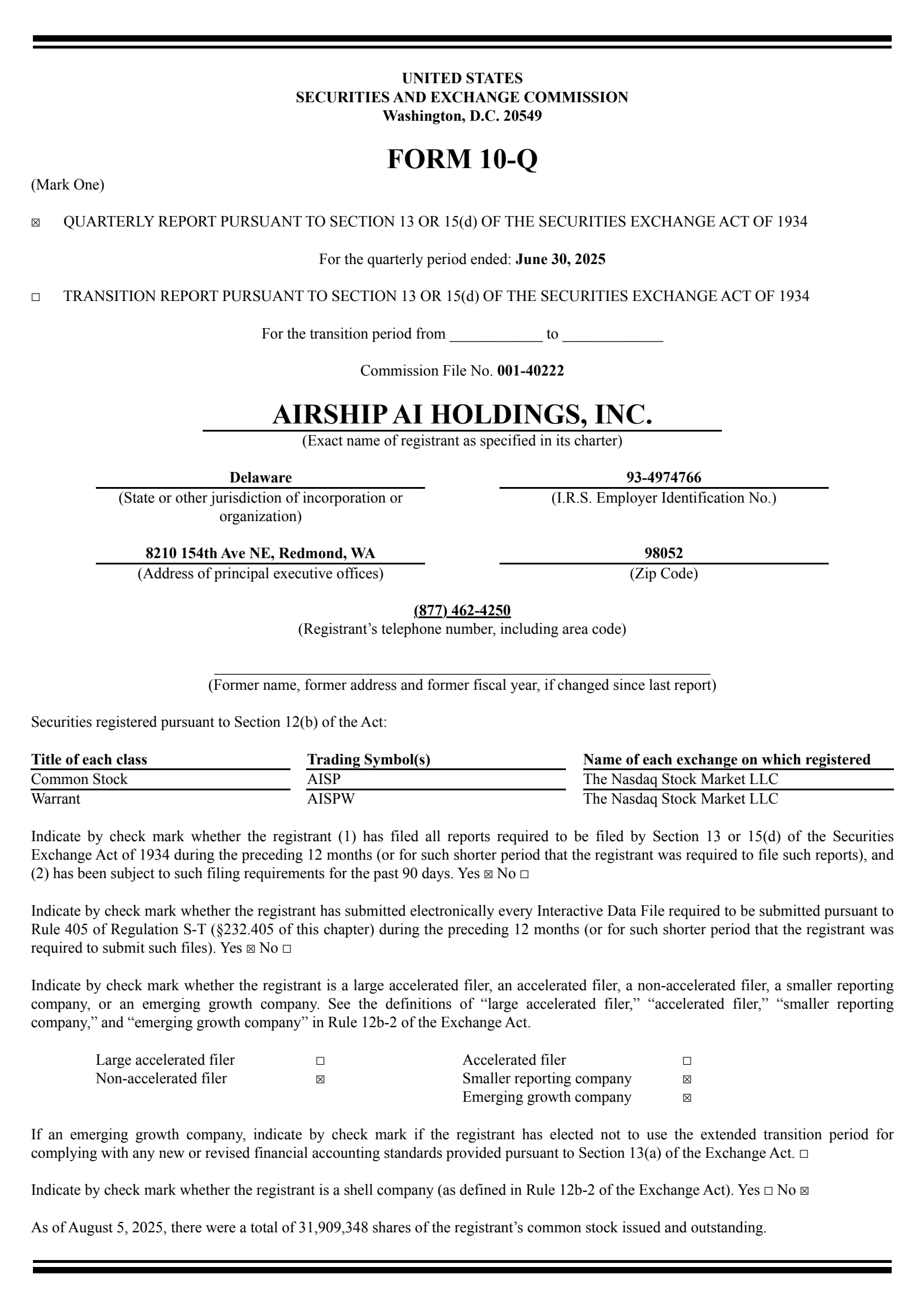 Airship AI's Q2 2025 Quarterly report