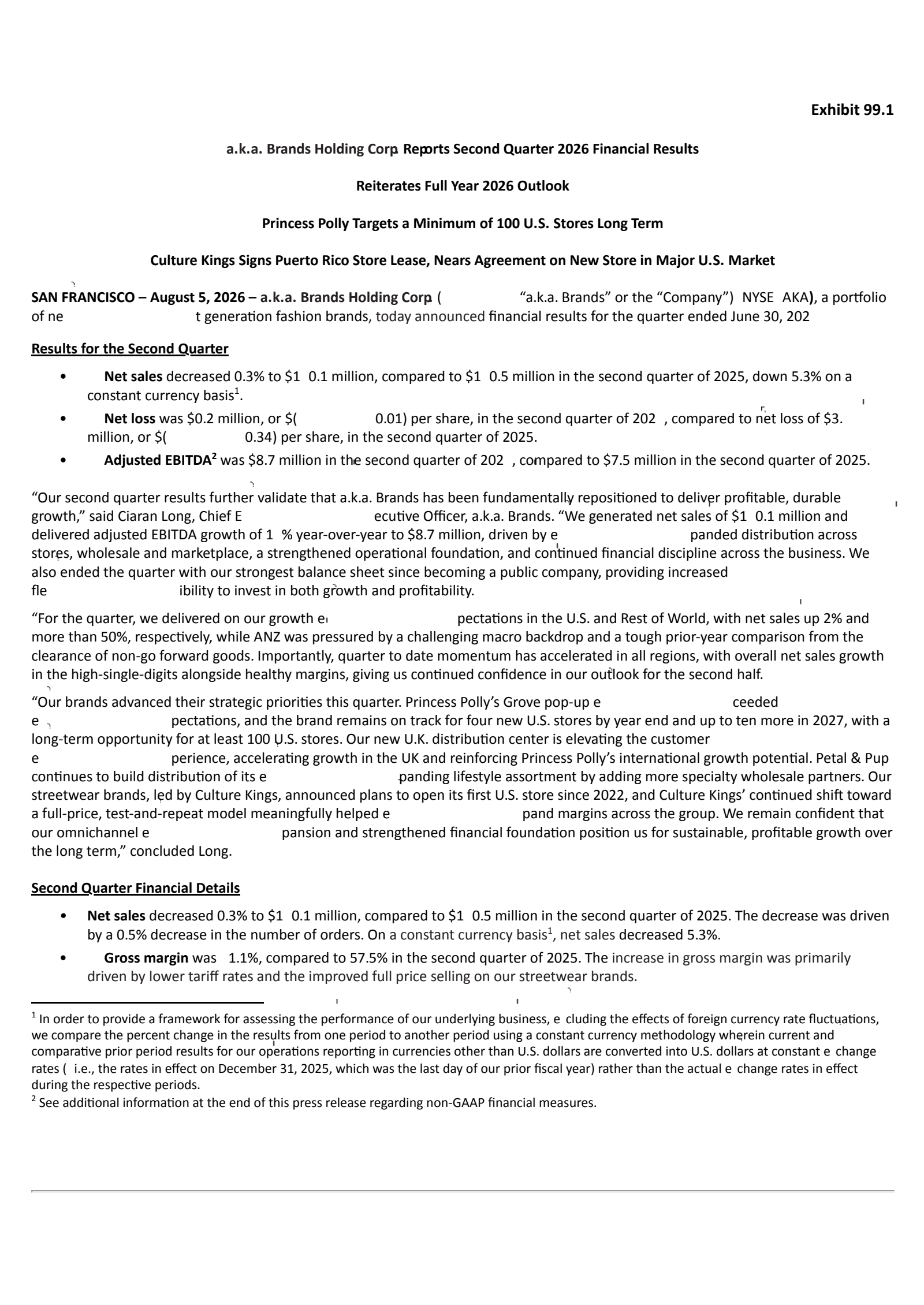 a.k.a. Brands' Q2 2026 Press Release