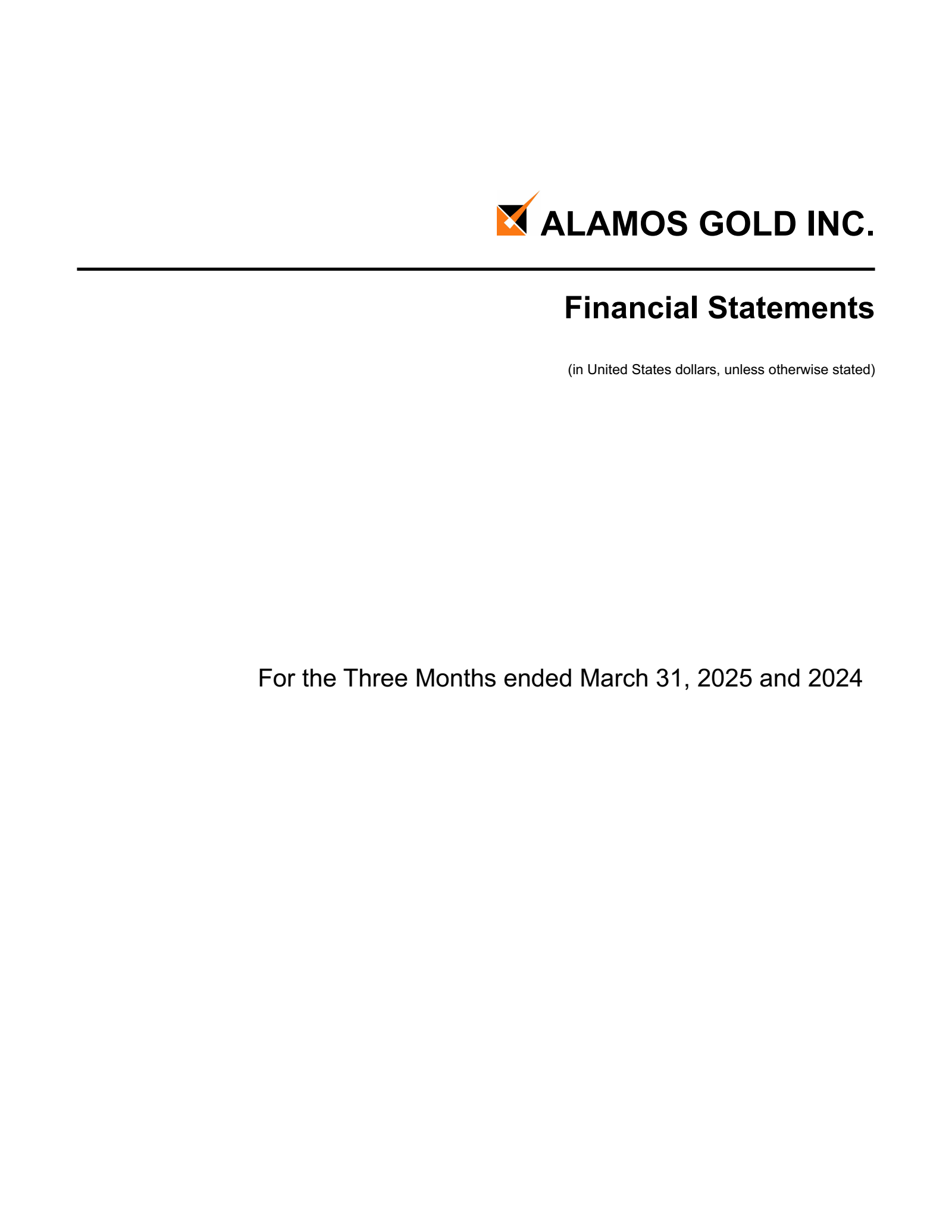 Alamos Gold's Q1 2025 Interim Report
