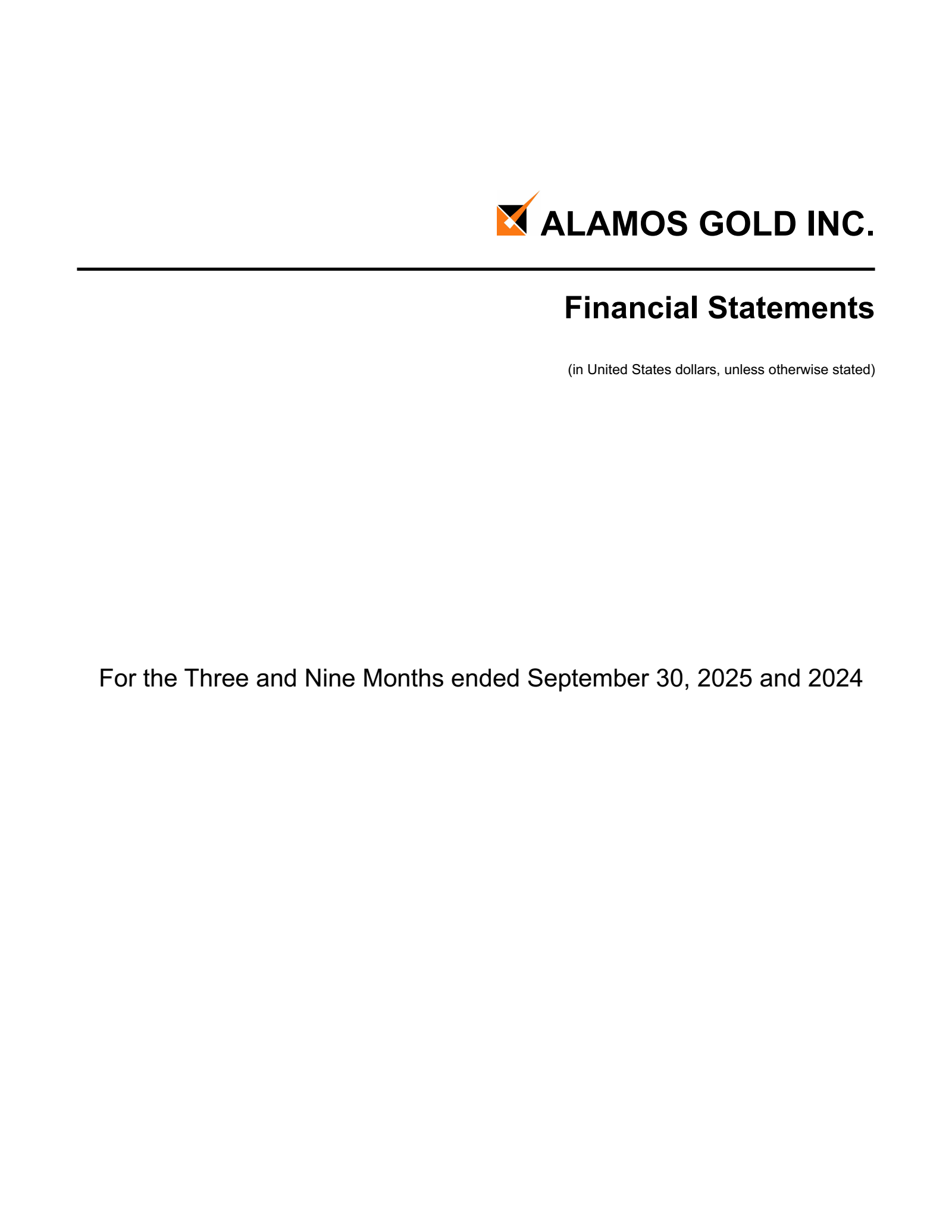 Alamos Gold's Q3 2025 Interim Report