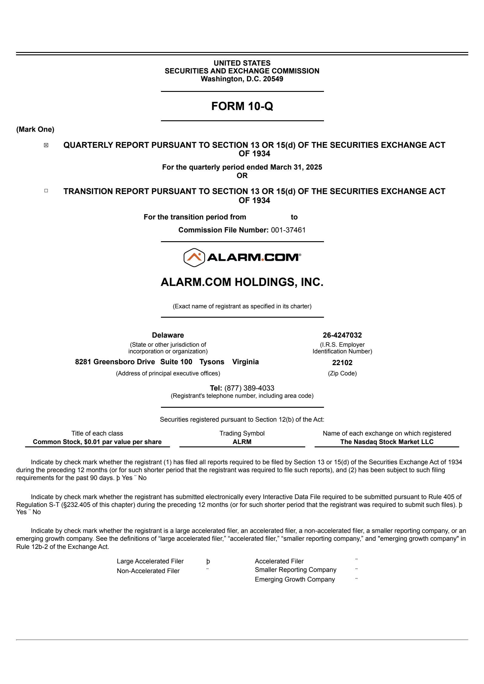 Alarm.com's Q1 2025 Quarterly report