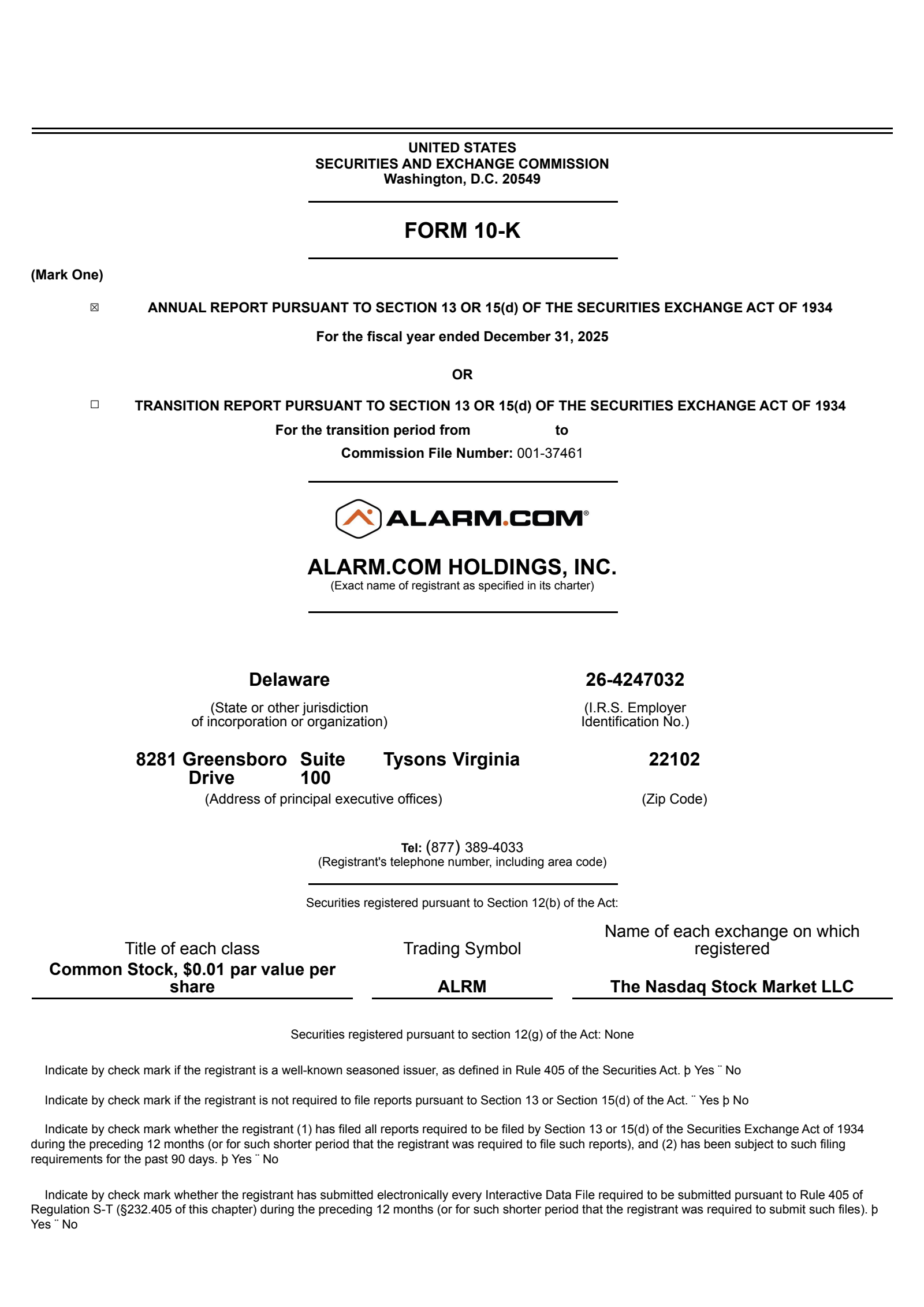 Alarm.com's Q4 2025 Annual report
