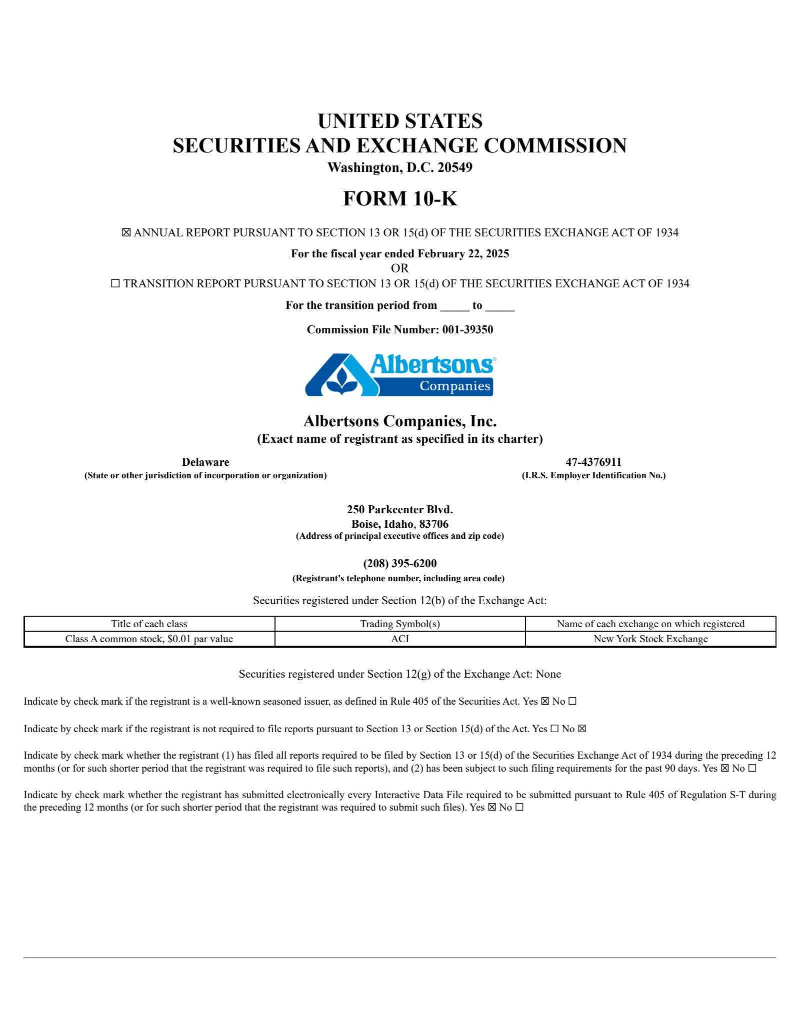 Albertsons Companies' Q4 2025 Annual report