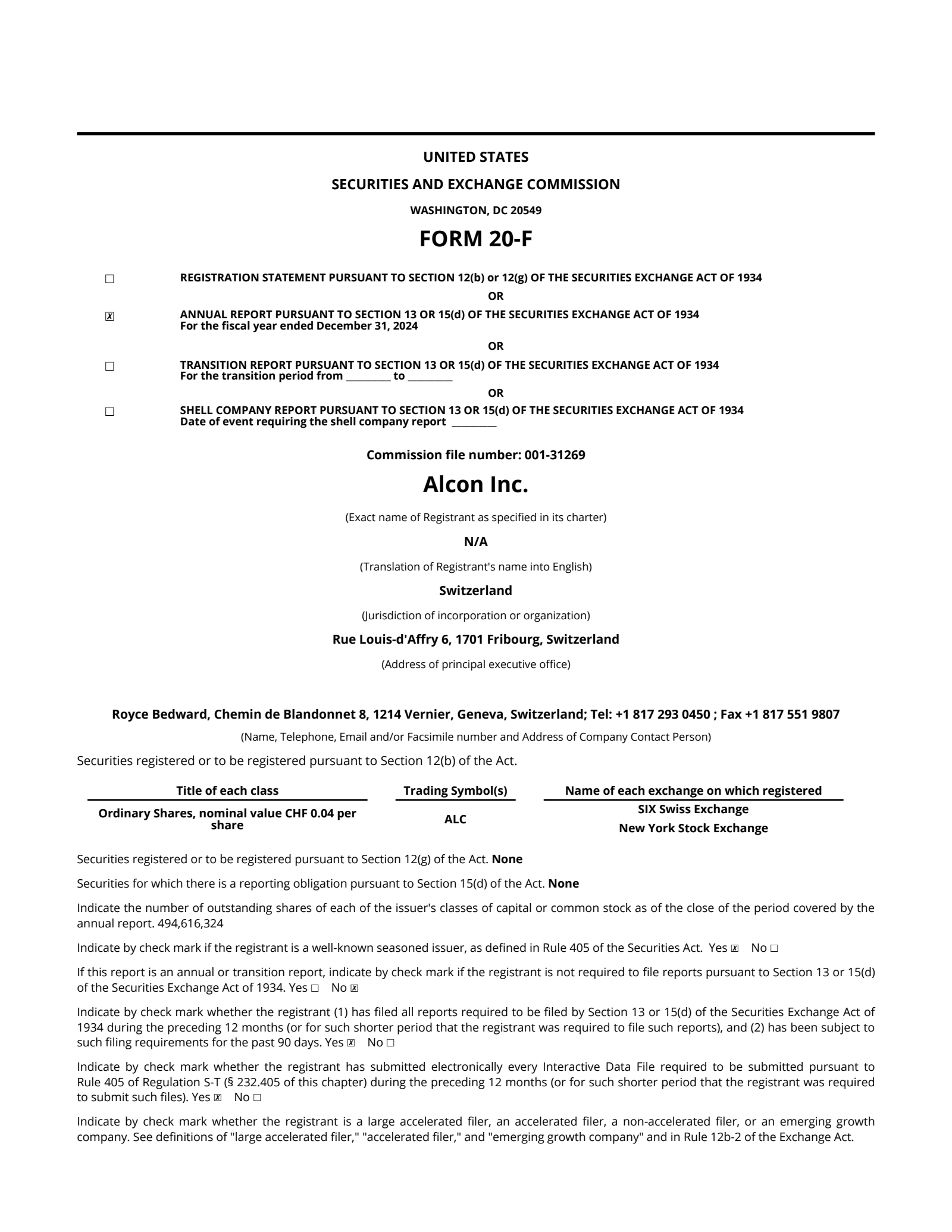 Alcon's Q4 2024 Annual Report
