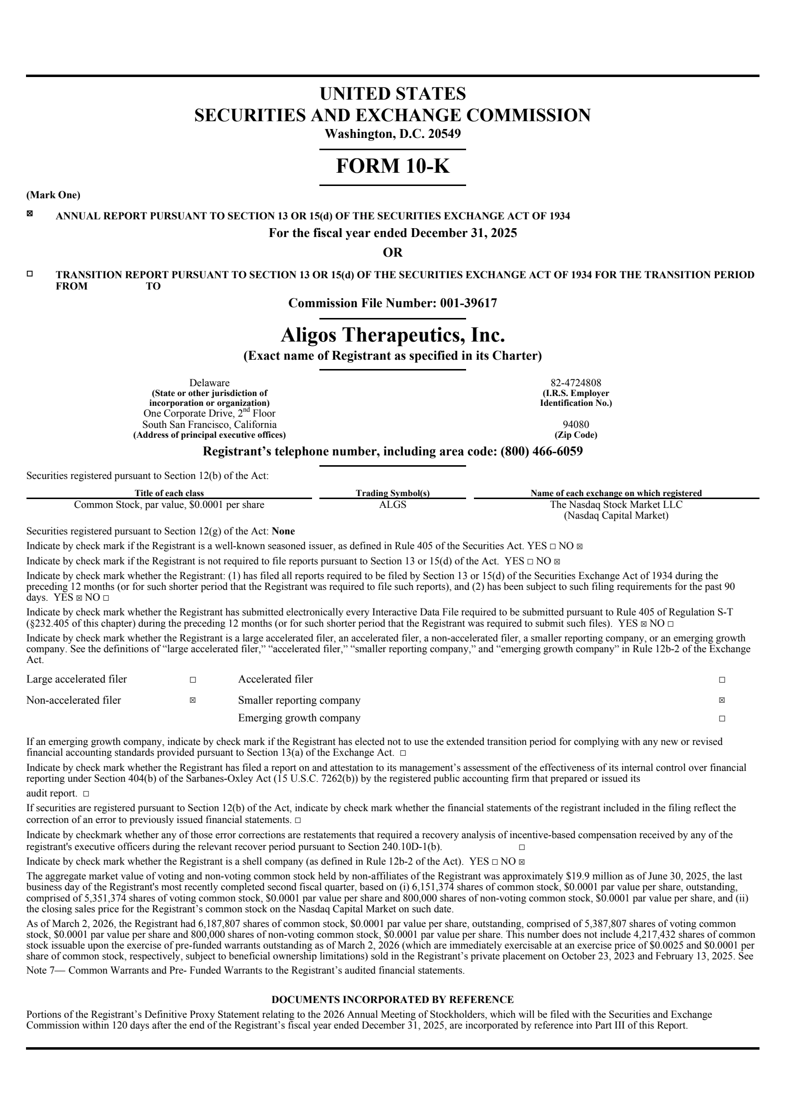 Aligos Therapeutics' Q4 2025 Annual report