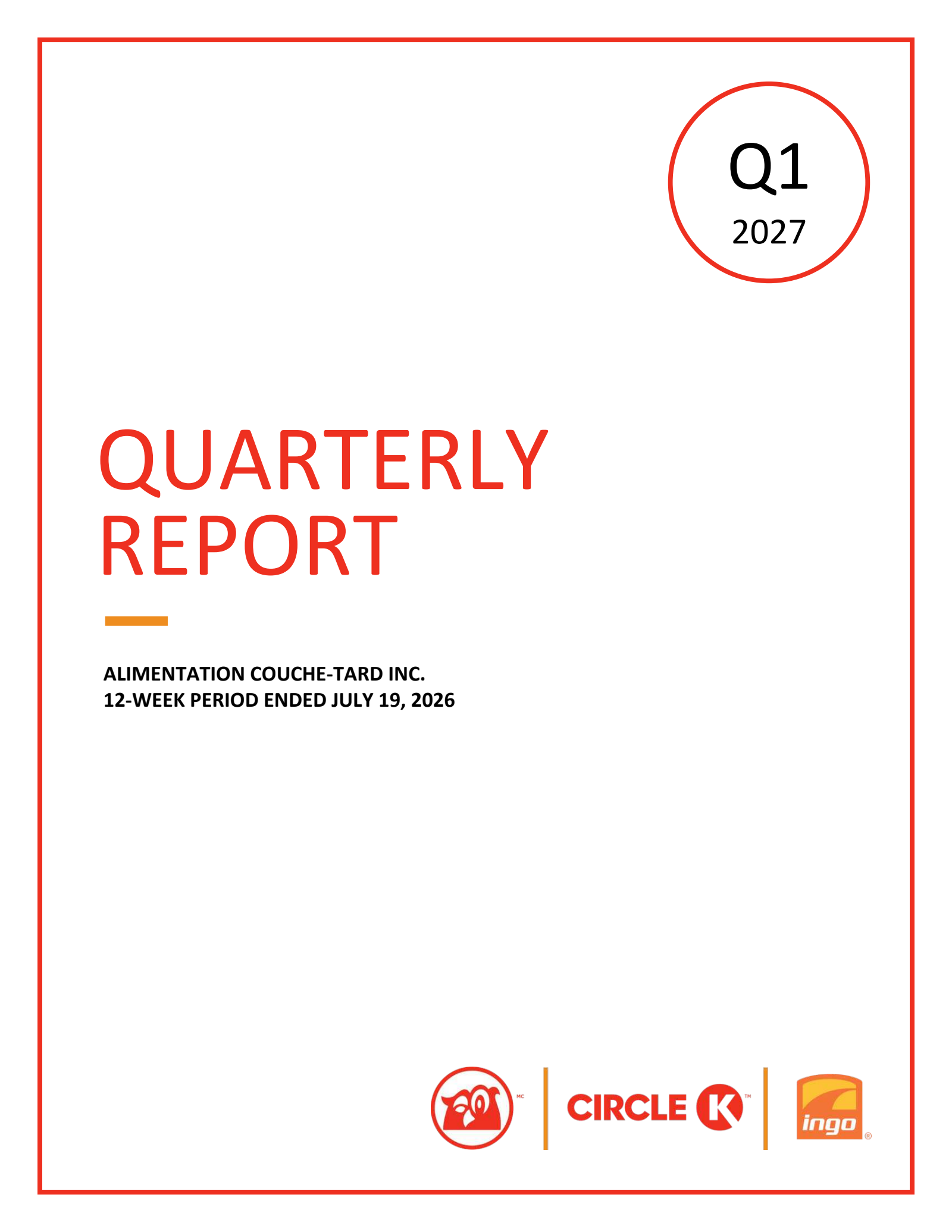 Alimentation Couche-Tard's Q1 2027 Interim report