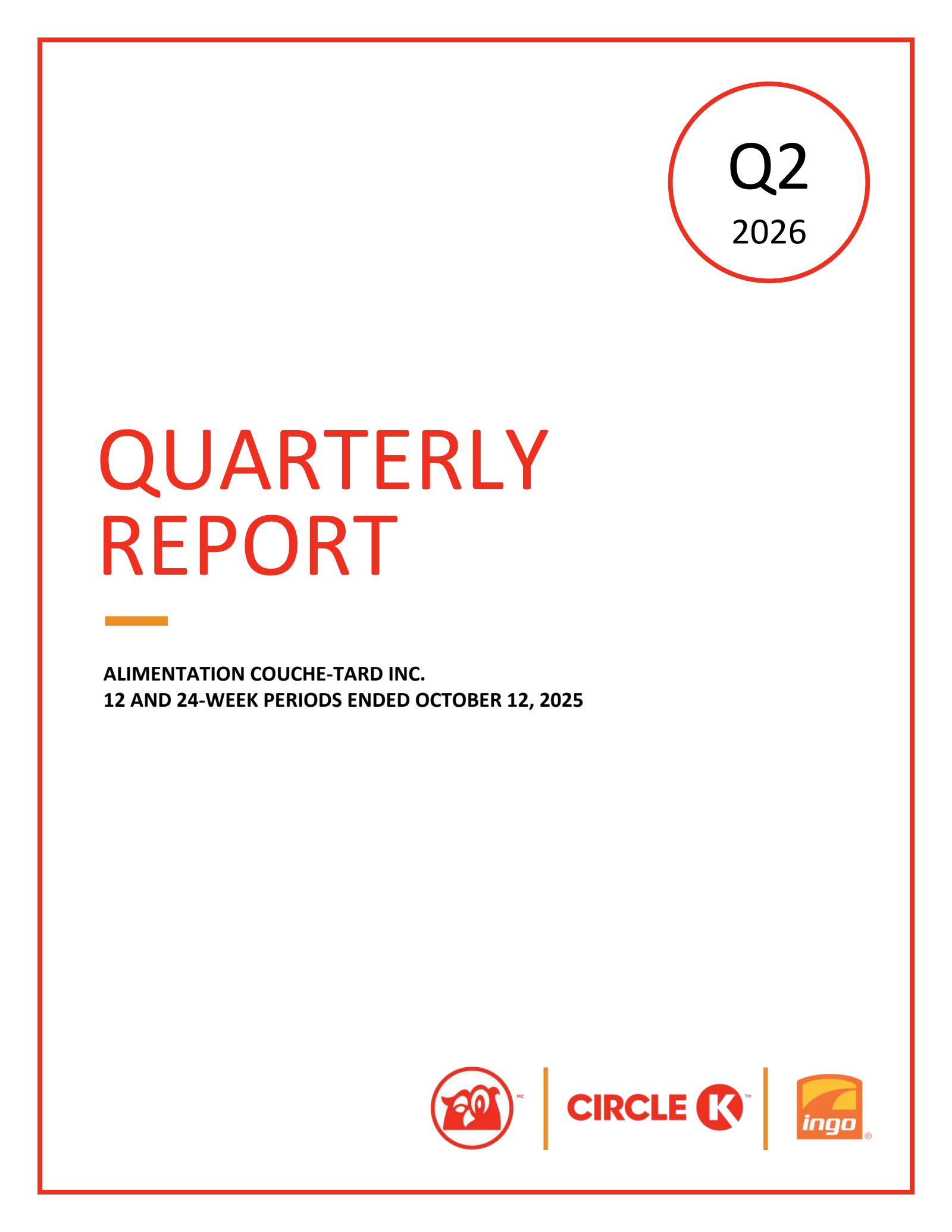 Alimentation Couche-Tard's Q2 2026 Interim report