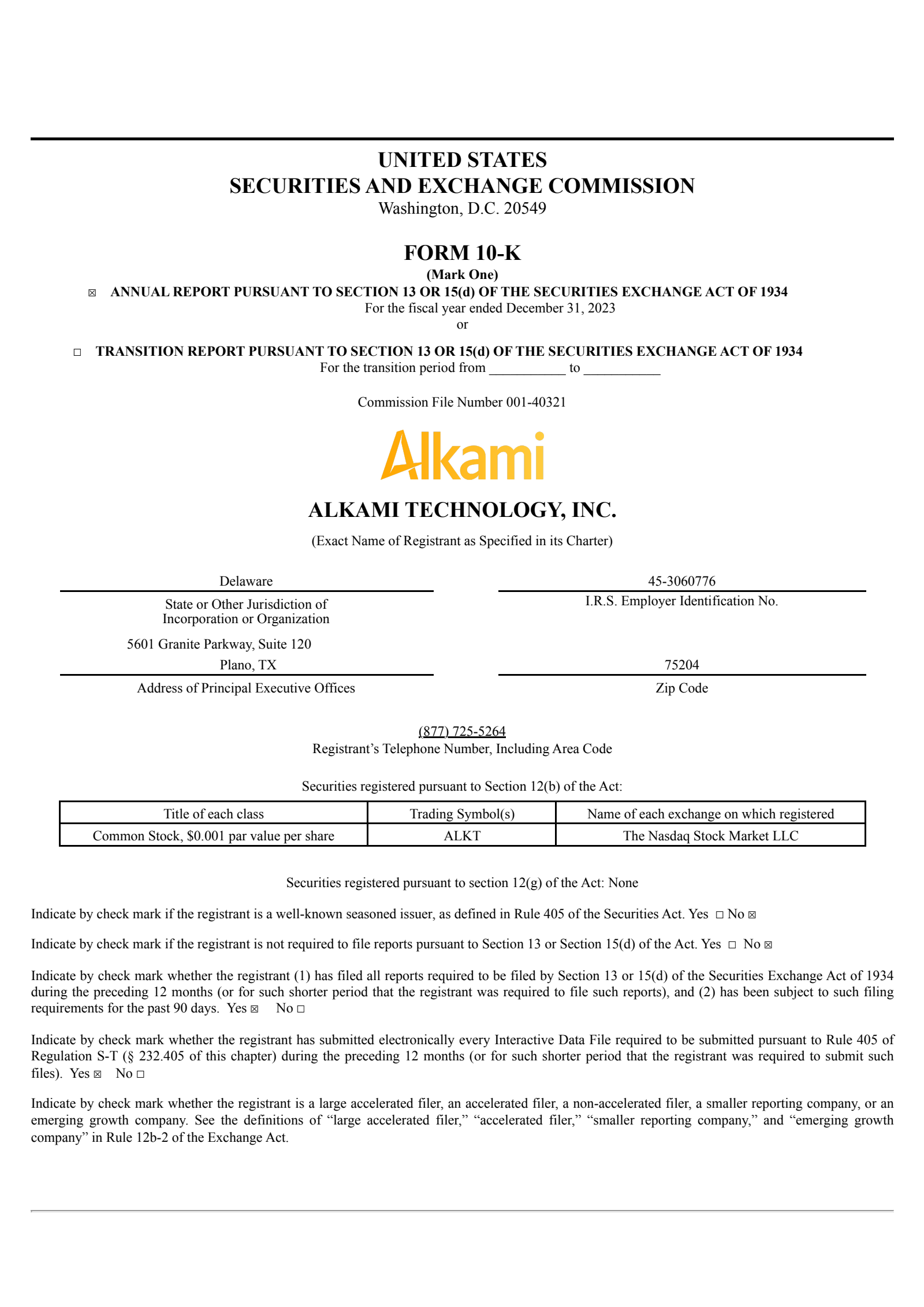 Alkami Technology's Q4 2023 Annual report