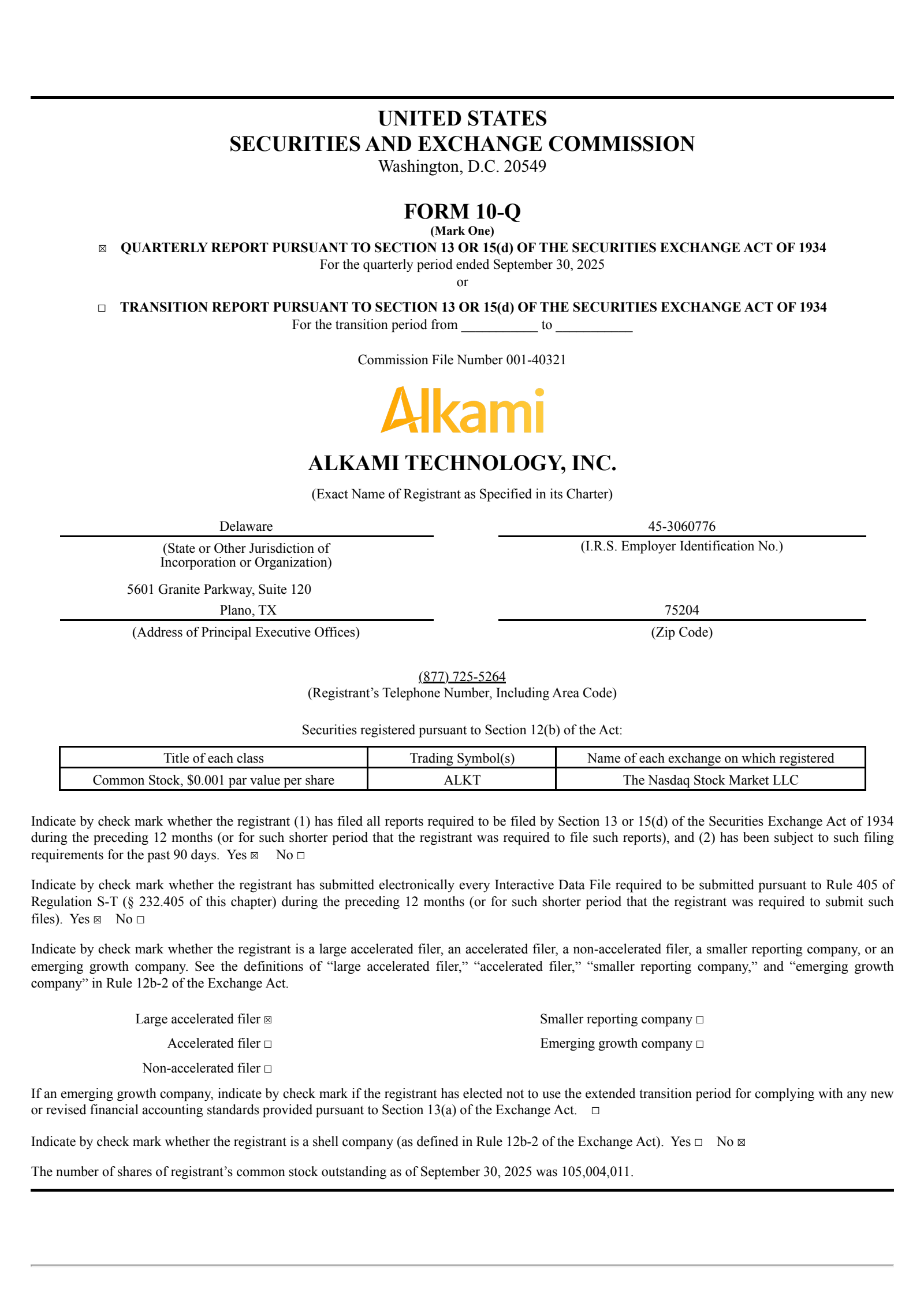 Alkami Technology's Q3 2025 Quarterly Report
